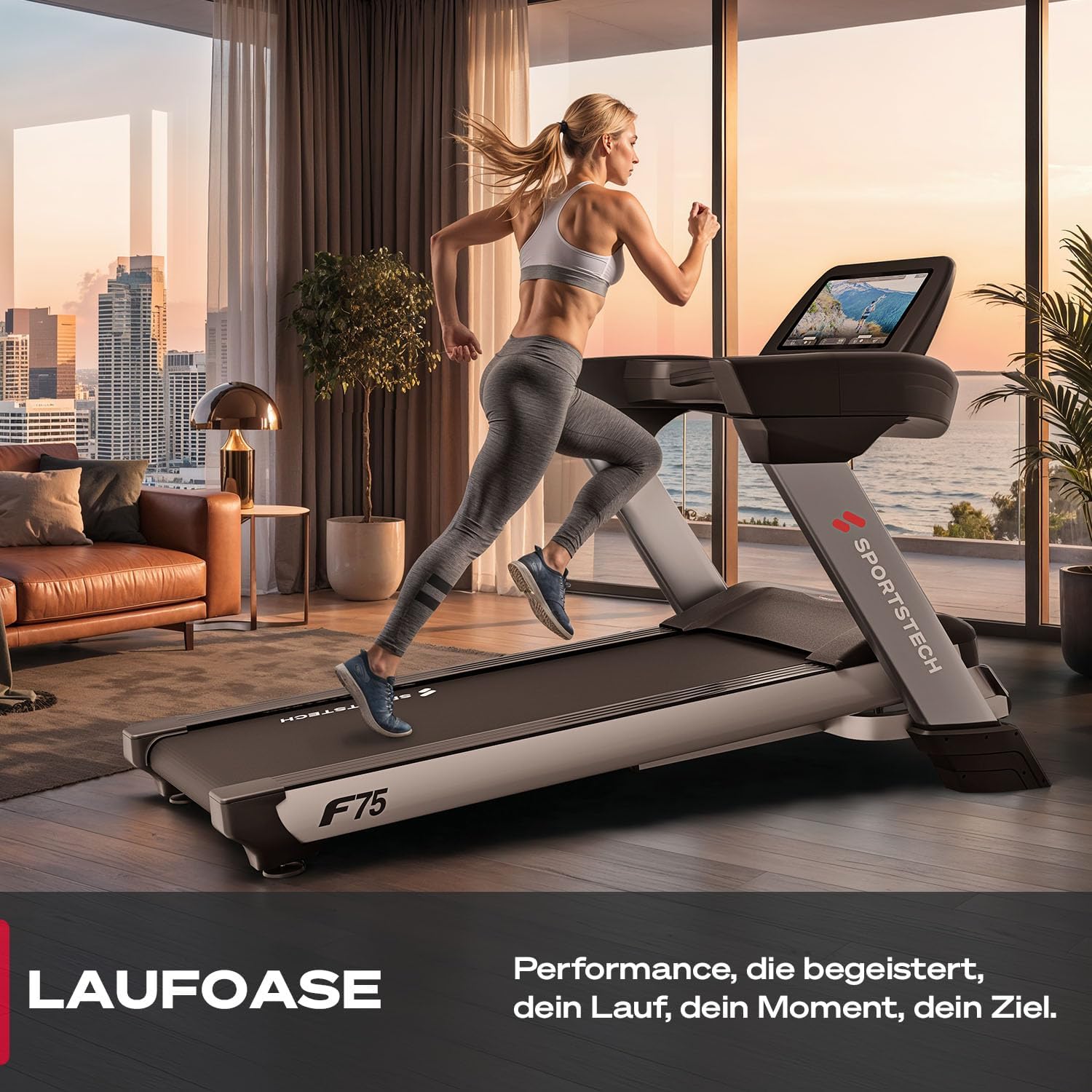 Sportstech, Laufband klappbar mit großem 21,5-Zoll-Touchdisplay, F75 – Bild 2