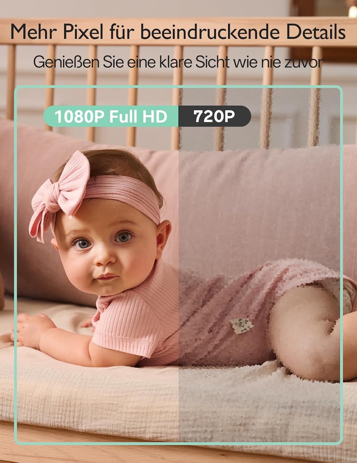 Momcozy BM03 Babyphone mit Kamera ohne WLAN, 5.5 Zoll Baby Monitor – Bild 3