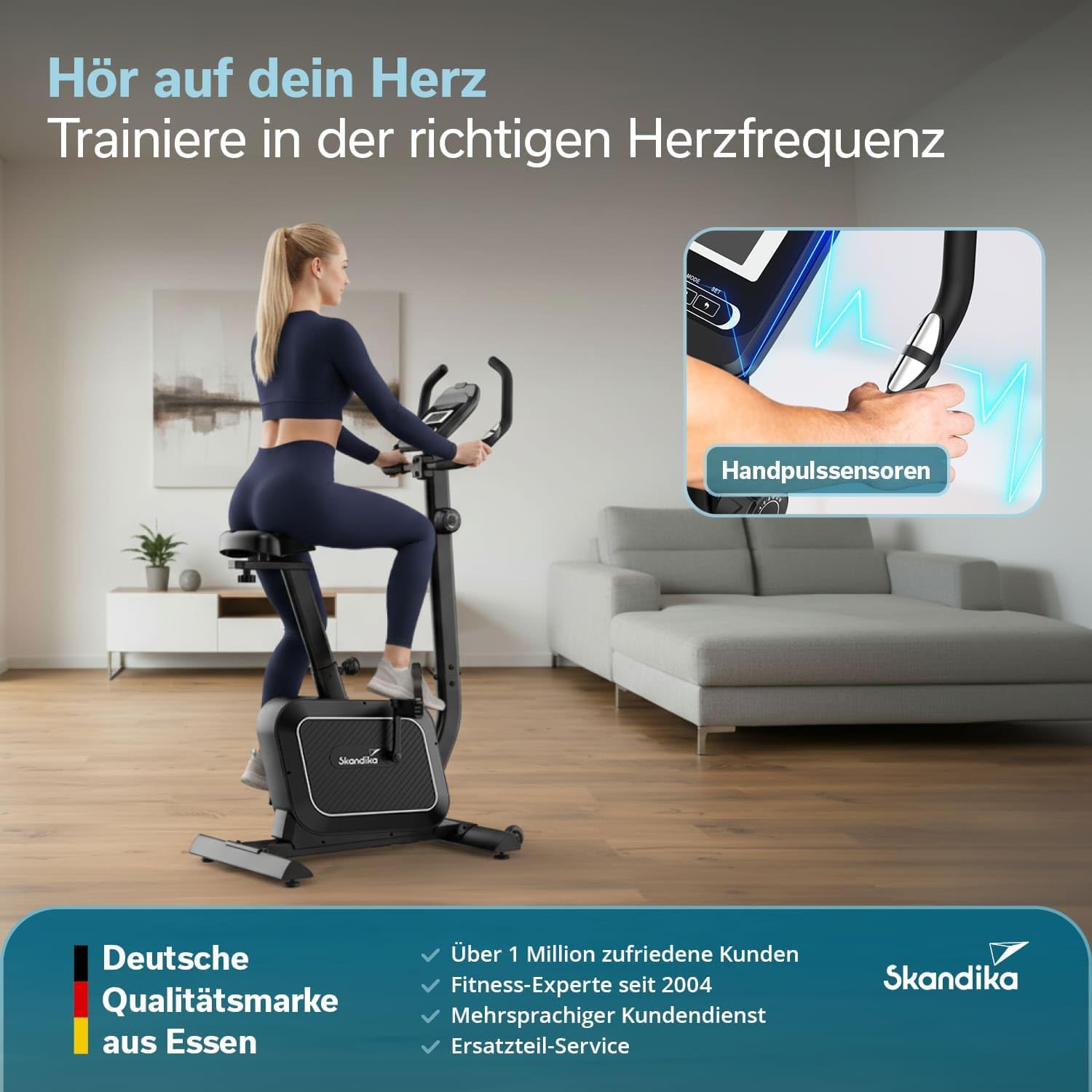 Skandika Liege-Ergometer/Ergometer Cykling P8 | Heimtrainer Fahrrad mit LCD Display, Magnetbremse, 16 Widerstandsstufen, bis 120 kg und 195 cm, Bluetooth, App-Konnektivität | Fitnessbike für zuhause – Bild 6
