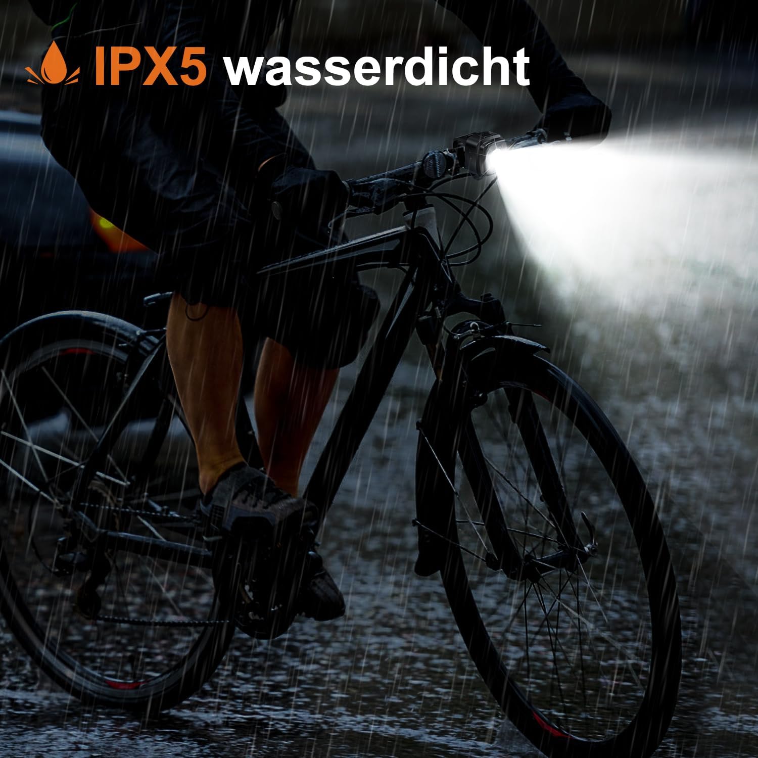 Antimi Fahrradleuchten-Set, StVZO-zugelassen Beleuchtungsset Led IPX5 Frontlicht + Rücklicht Fahrradlicht Set USB Typ C – Bild 4