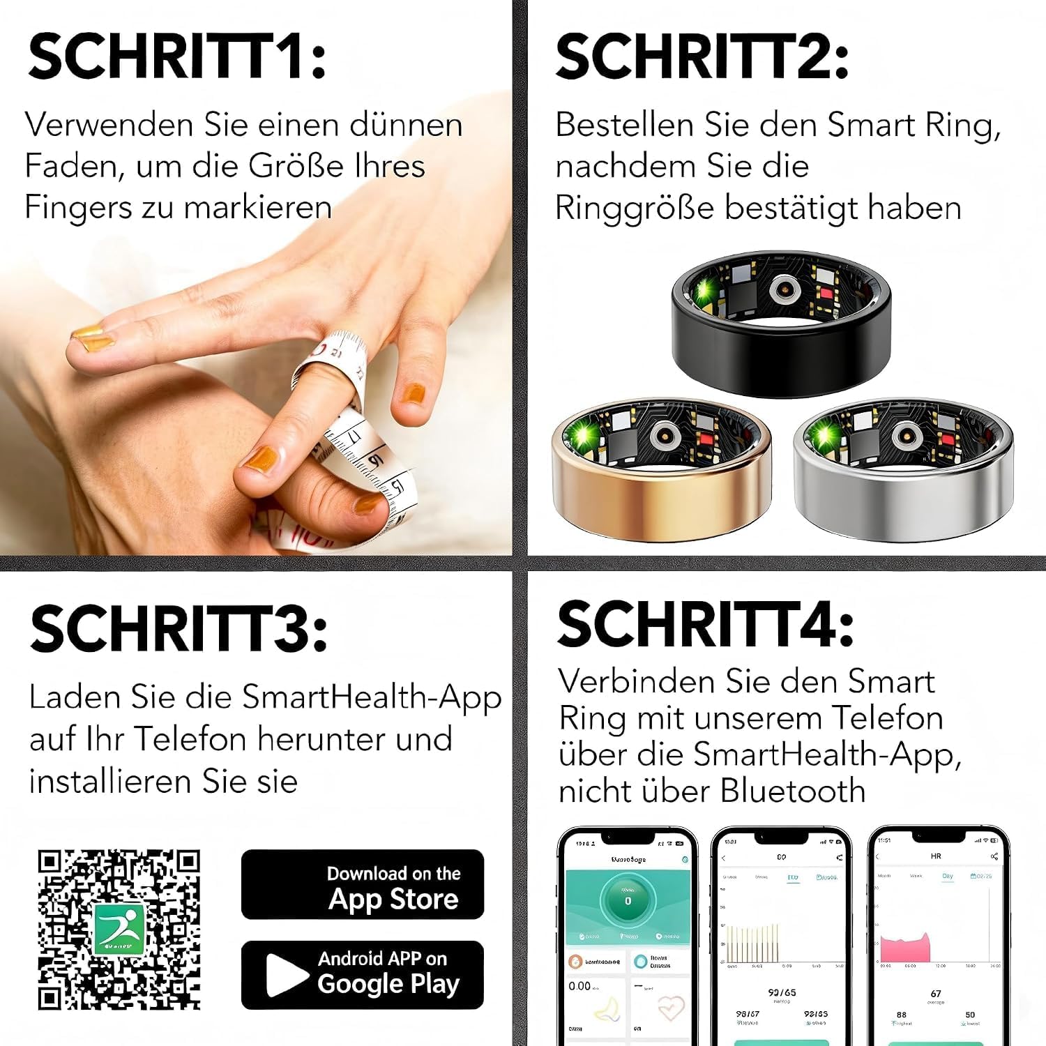 Smart Ring, No Subscription Required smart Ring Damen, Fitness Ring for Women & Men, Health Ring with Heart Rate, Sleep Monitoring/Motion Tracking, Waterproof (Roségold 8) – Bild 8