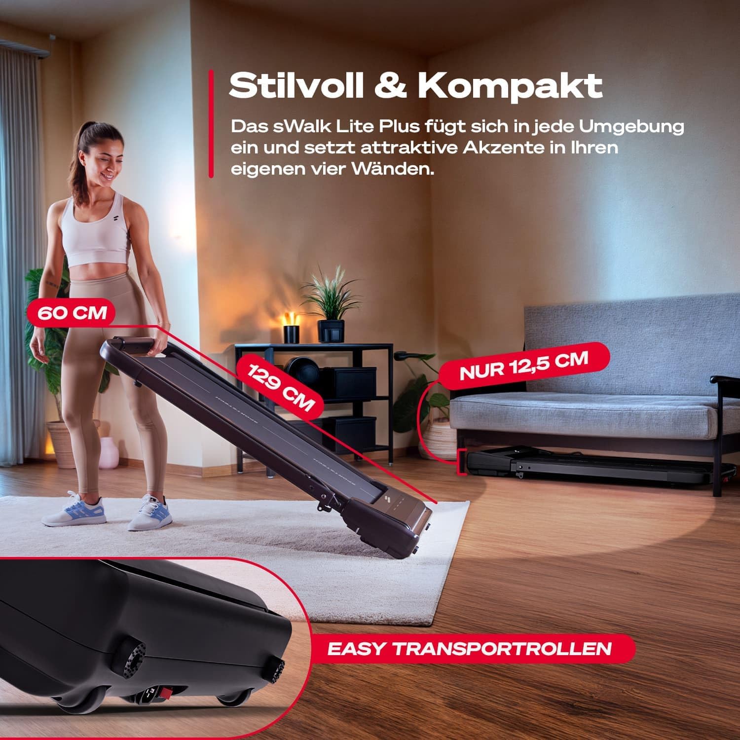 Sportstech, Laufband für Zuhause klappbar + gelenkschonend Walking Pad – Bild 5