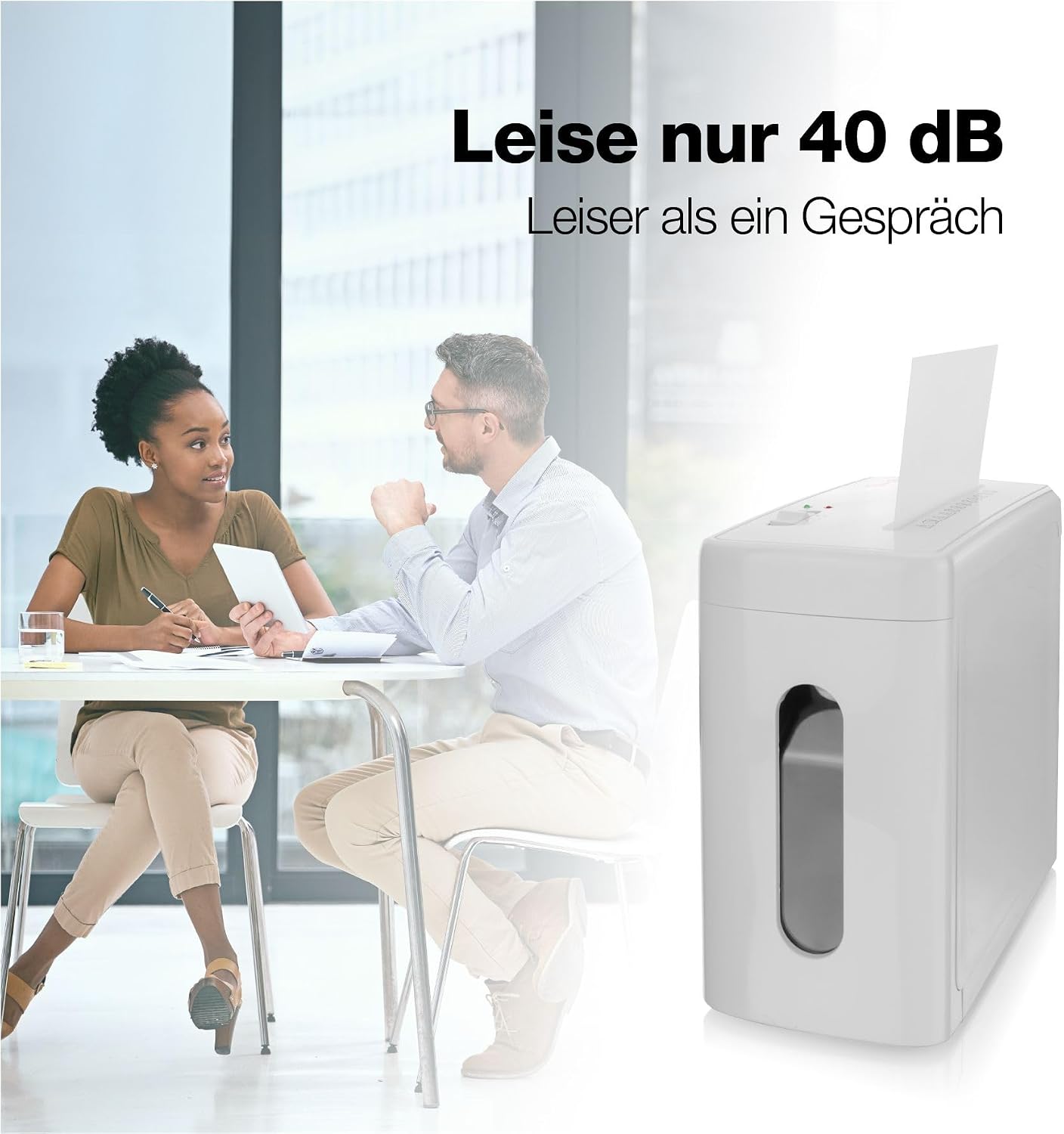 Peach Aktenvernichter P4 SuperSilent 8 Blatt - Schredder extra leise ~40dB – Bild 3