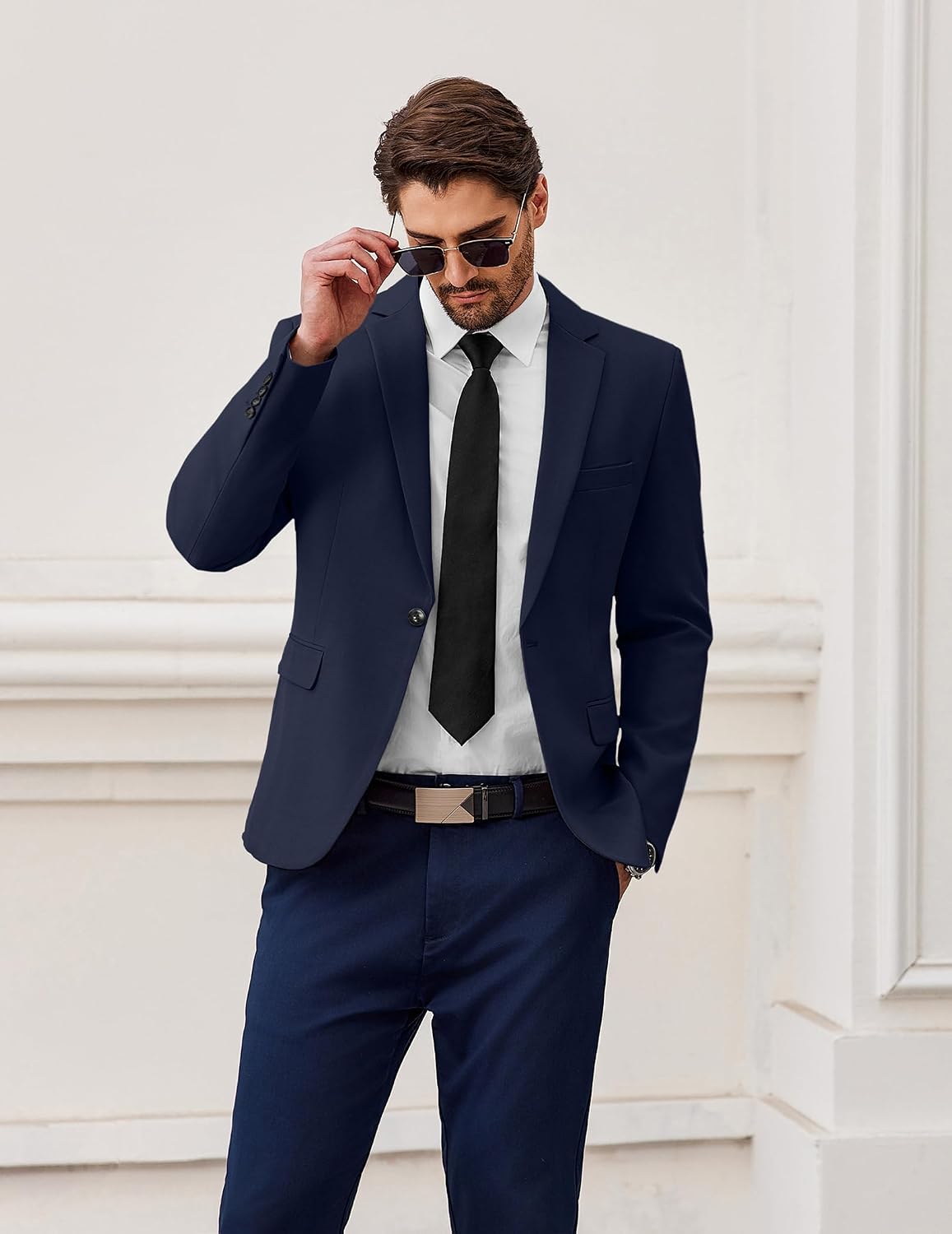 COOFANDY Sakko Herren Sportlich Freizeit Blazer Jackett 1 Knopf Sportsakko – Bild 3