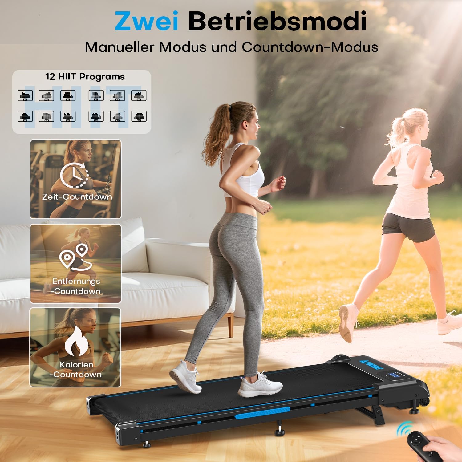 Walking Pad, 12 HIIT Programes Laufband für Zuhause mit 9% Steigung – Bild 7