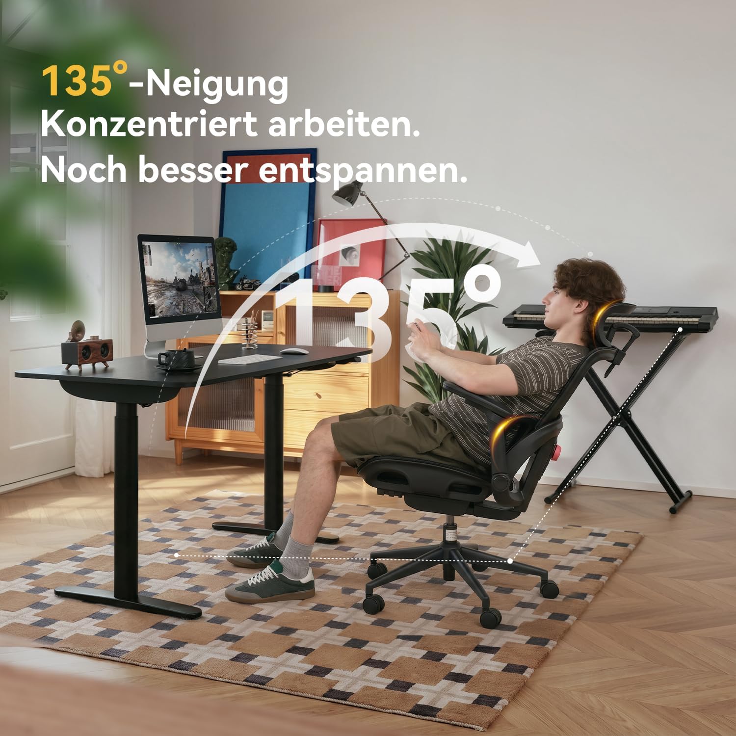 SIHOO B300 Pro Bürostuhl Ergonomisch mit 4D-verstellbare Lendenwirbelstütze – Bild 4