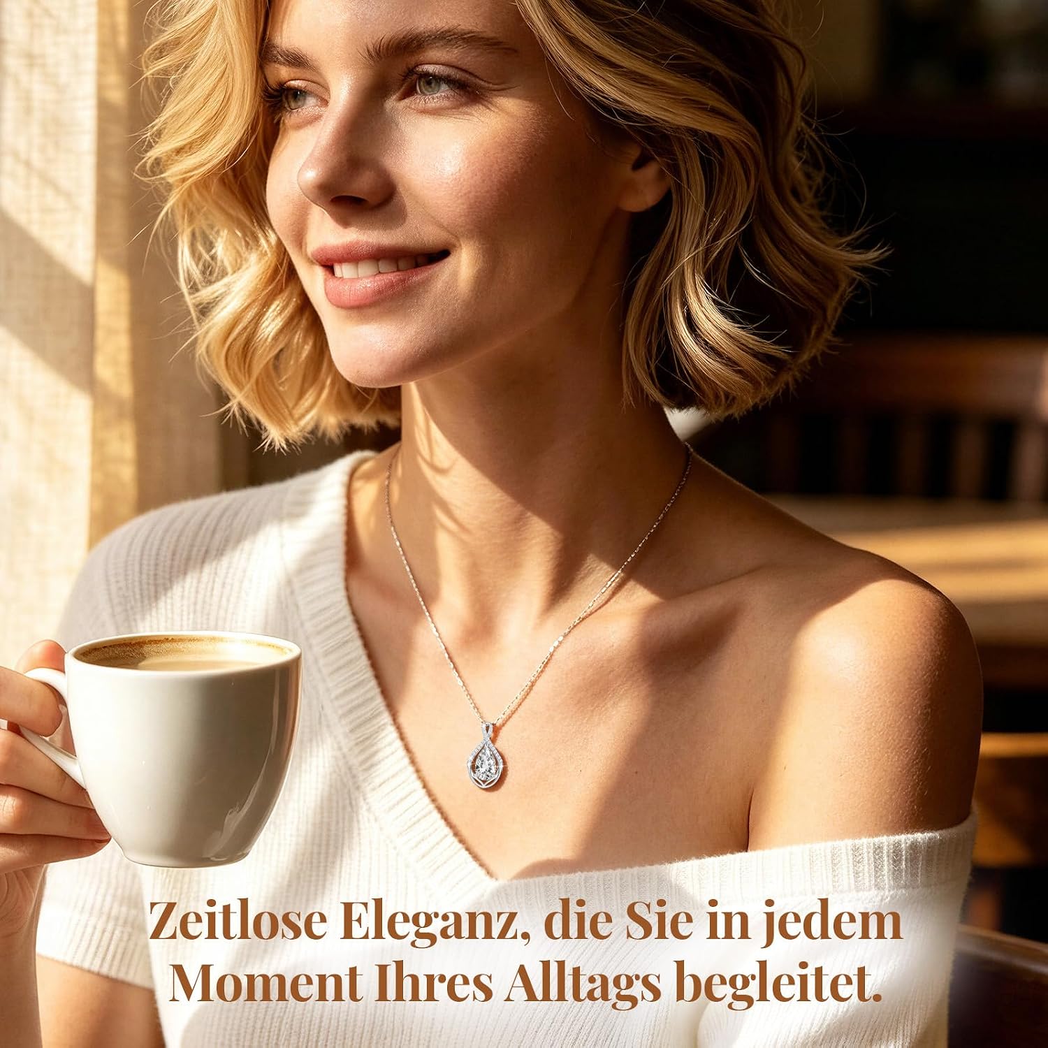 CDE Teardrop Kette für Damen Infinity Geburtsstein Schmuck Geschenk – Bild 7