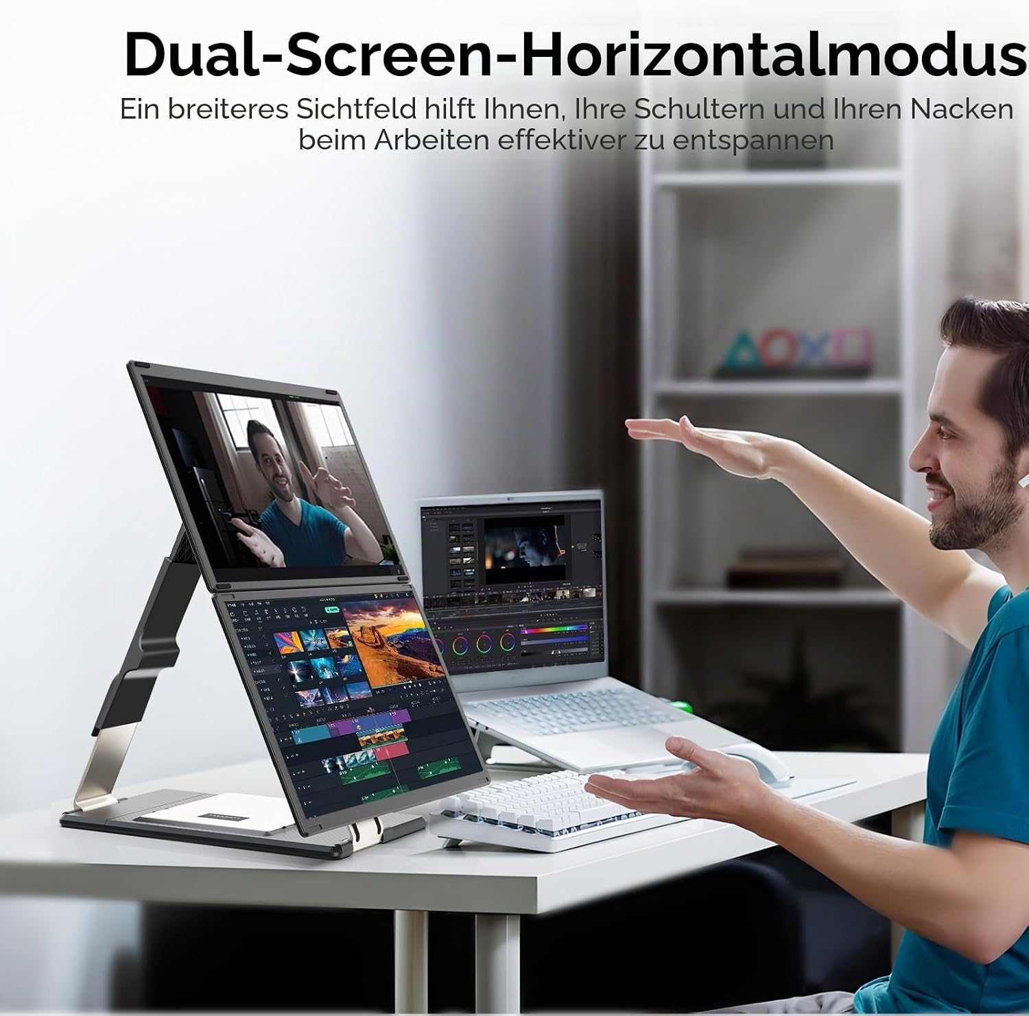 Laptop Bildschirm Erweiterung, 15,6 Zoll 1080P FHD Laptop Monitor Extender – Bild 6
