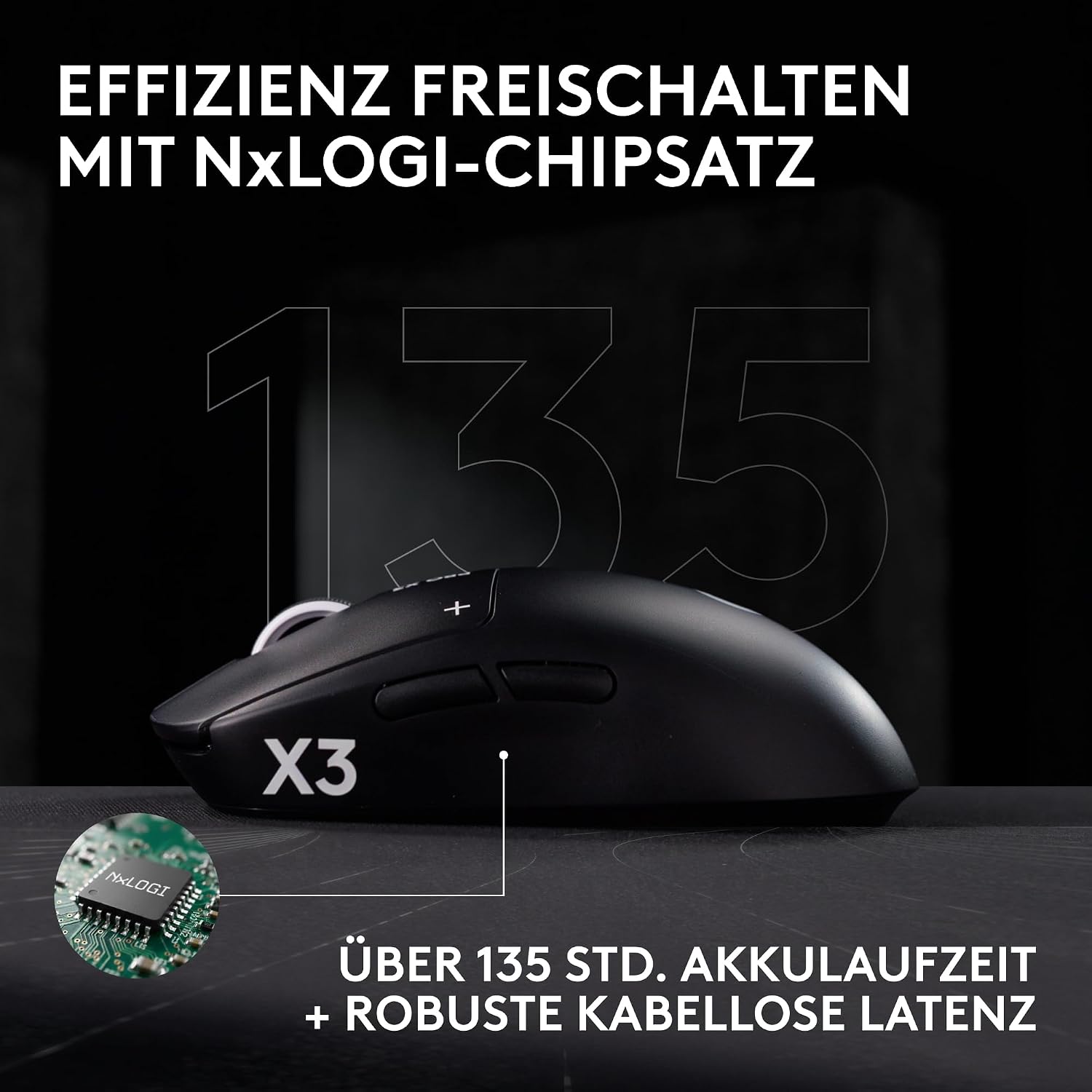 Logitech G PRO X3 SUPERSTRIKE Gaming-Maus - Schwarz – Bild 4