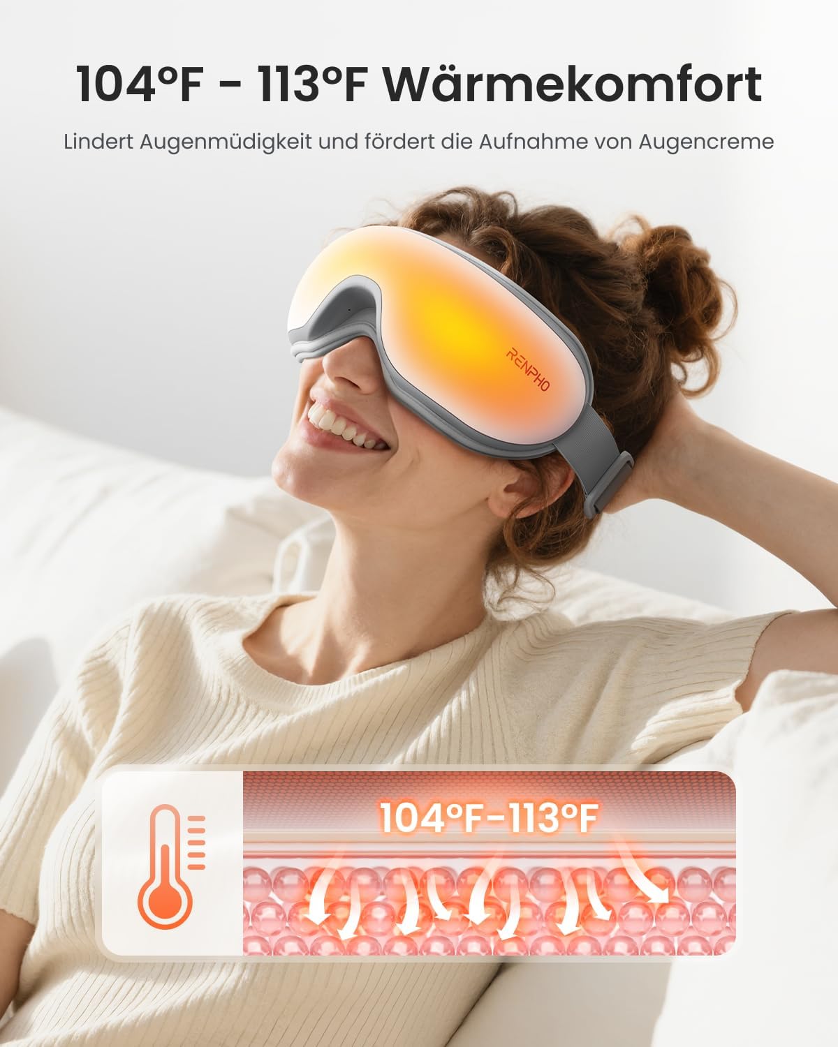 RENPHO Augenmassagegerät mit Wärme, Wellness Geschenke für Frauen Männer – Bild 3