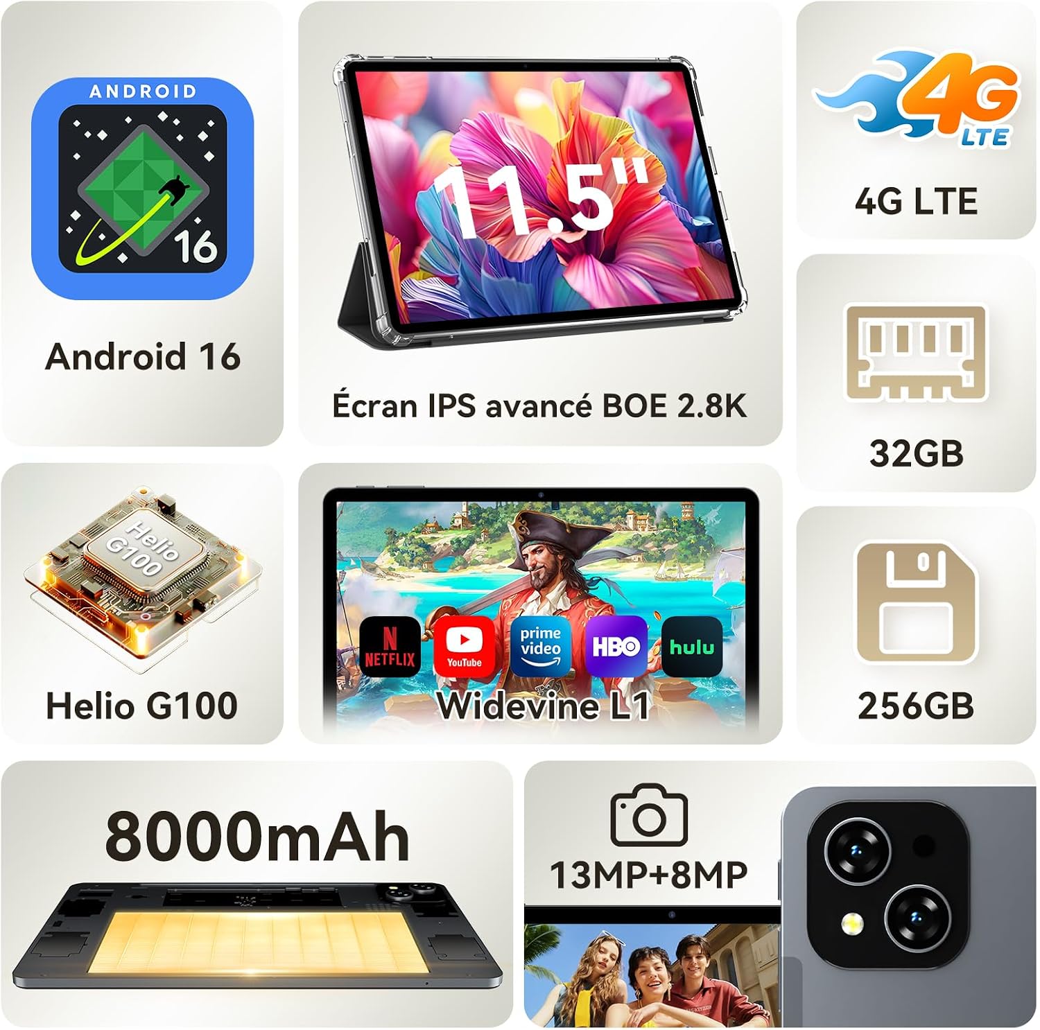 11,5 Zoll Android 16 Tablet mit Tastatur-Bundle, 2.8K BOE Display – Bild 9