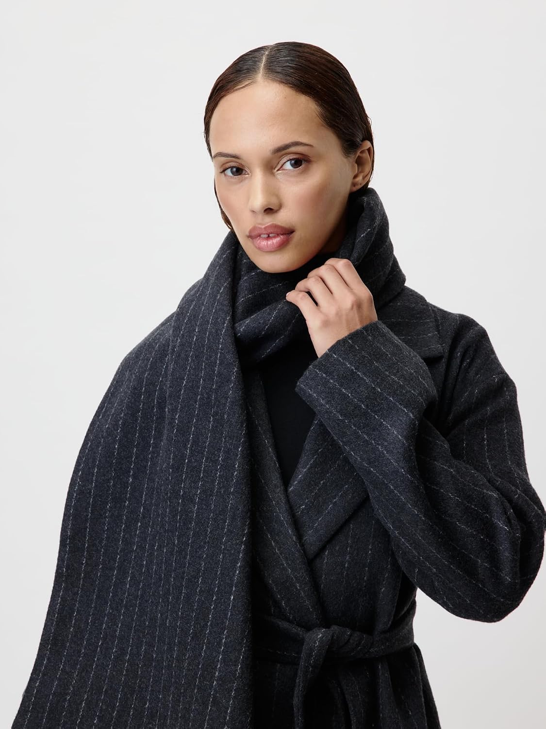 LeGer Jaden Coat - Mantel Damen mit Schal - lockere Passform - Wollmantel mit Streifen - Mode für Damen - by Lena Gercke - Gr. 34-44 – Bild 7