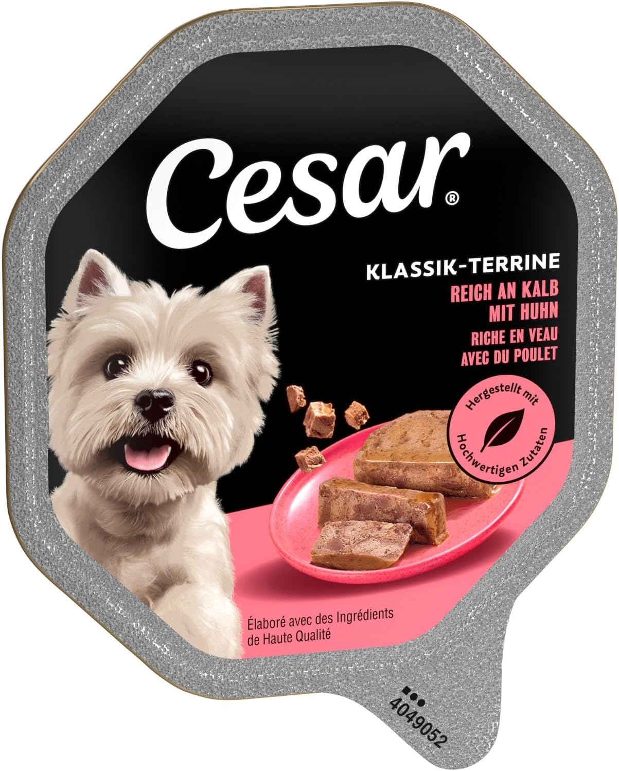 Cesar Klassik-Terrine Adult Schale 14 x 150g mit Stückchen reich an Kalb und Geflügel in Pastete (14er-Packung) – Bild 2