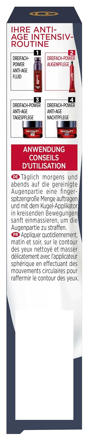 L'Oréal Paris Anti-Falten Augencreme gegen Tränensäcke, 15ml – Bild 2