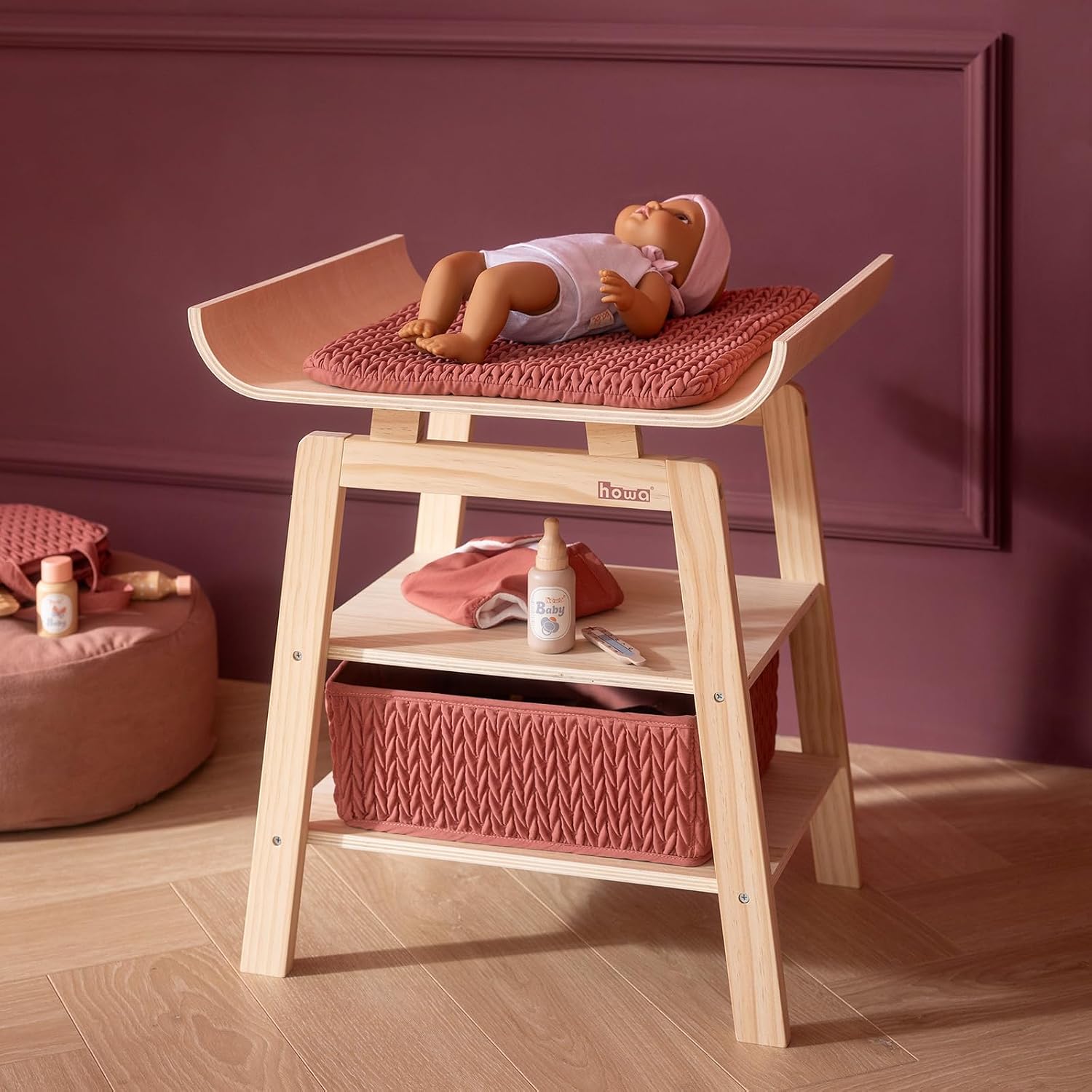 howa Puppenwickeltisch Wickelkommode für Puppen aus Holz Grace 2770 – Bild 4