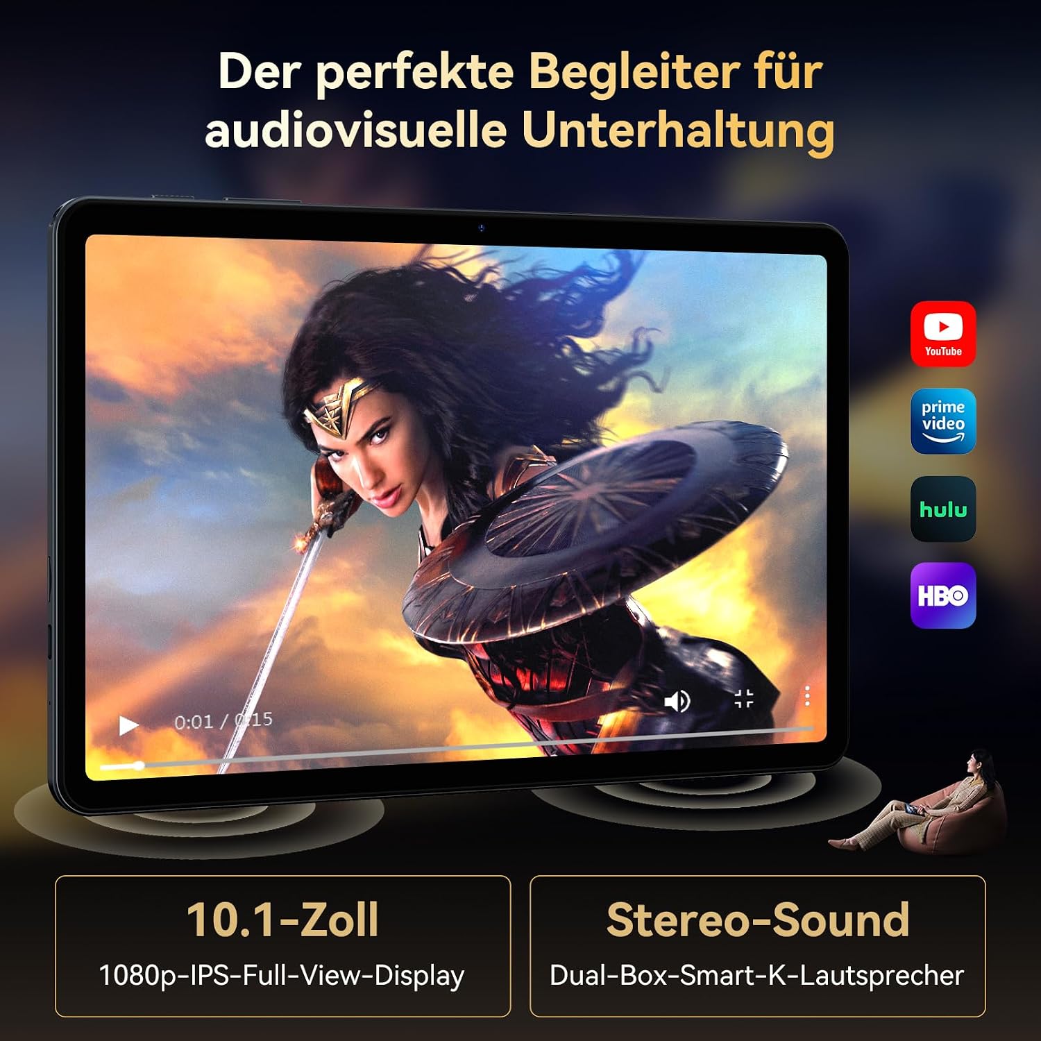 TABWEE Tablet mit Tastatur und Stift, 18GB RAM+128GB ROM (2TB TF) – Bild 6