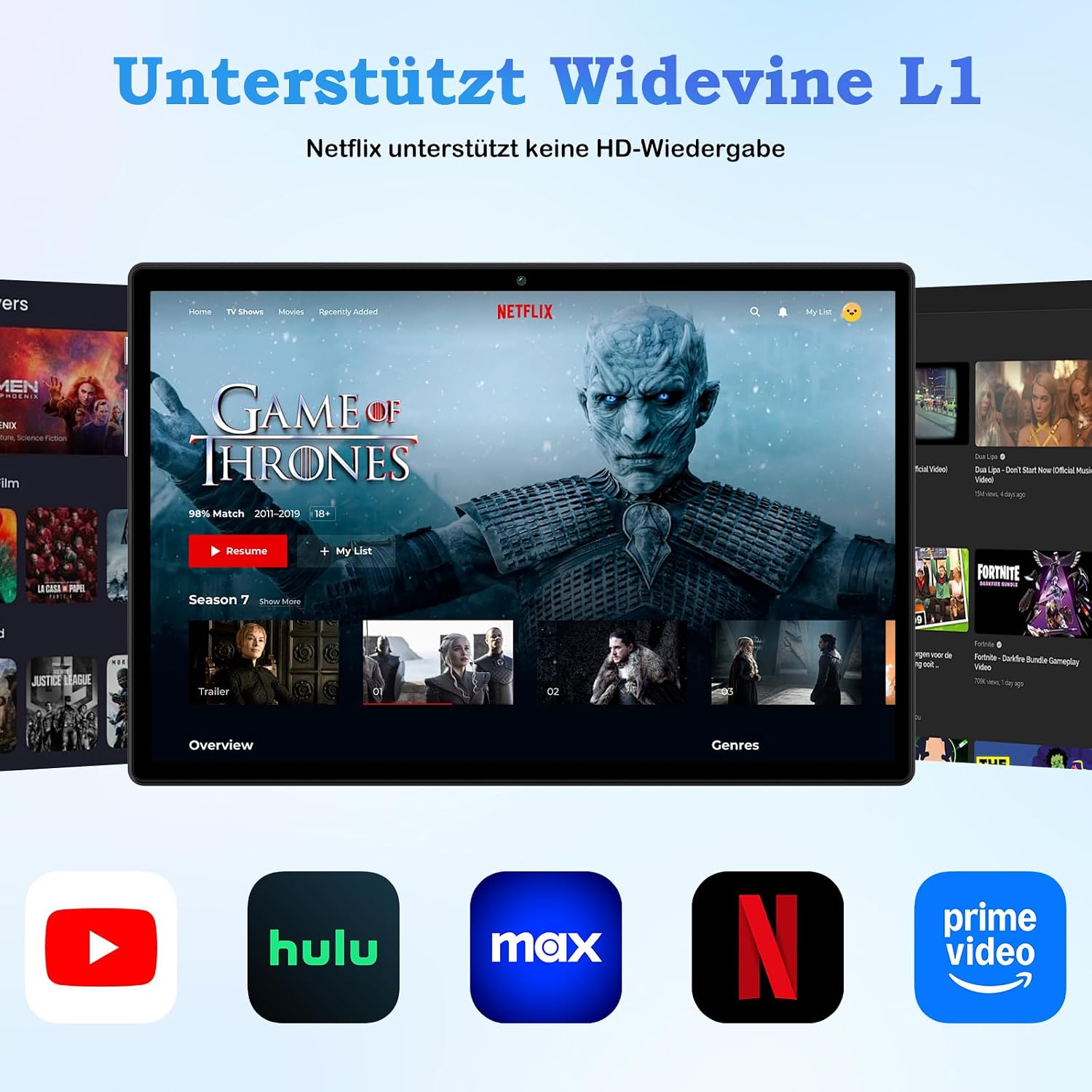 Android 15 Tablet mit Tastatur und Maus, Gemini AI Tablet 10,1 Zoll,Schwarz – Bild 8