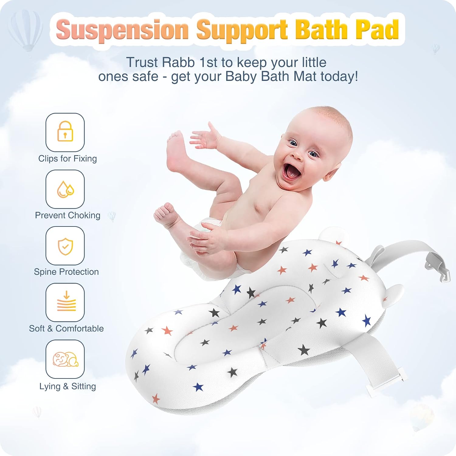 Baby Badewanne Faltbare, Baby Bathtub Babywanne Faltbar Babybadewanne Tragbare Wanne für Neugeborene Kleinkinder mit Rutschfester Matte und Abflussloch (Kein Thermometer) (Grau) – Bild 3