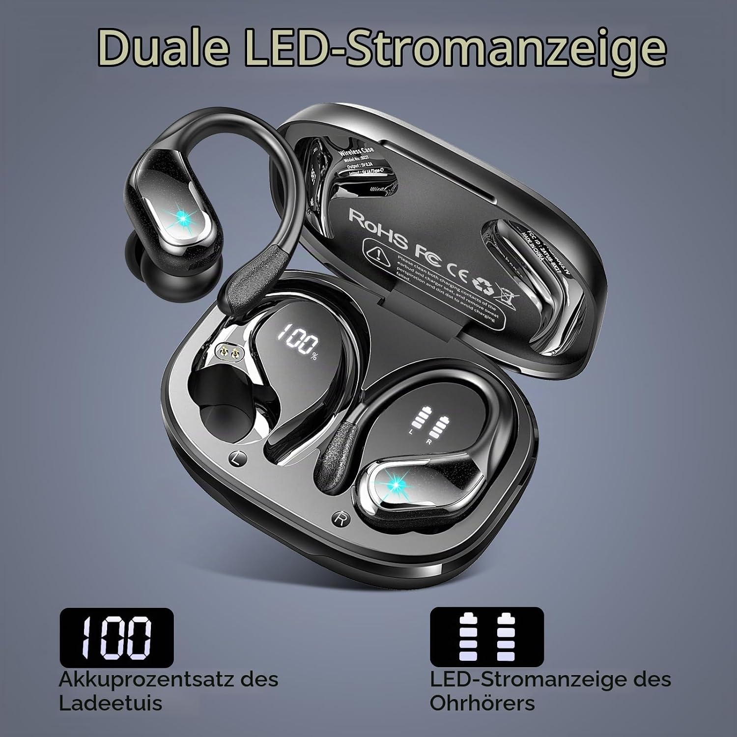 2026 Kopfhörer Kabellos Bluetooth 5.4 Kopfhörer Sport mit 28 EQ APP, 75Std – Bild 8