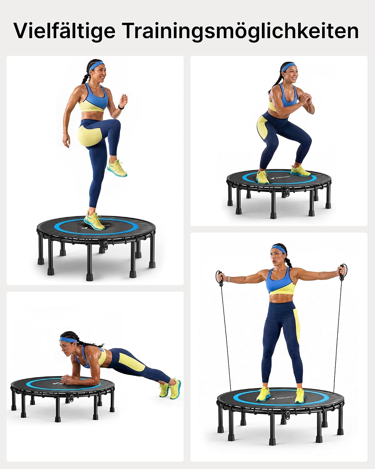 MERACH Trampolin Indoor Ø102/122cm, Klappbar Trampolin für Erwachsene – Bild 5