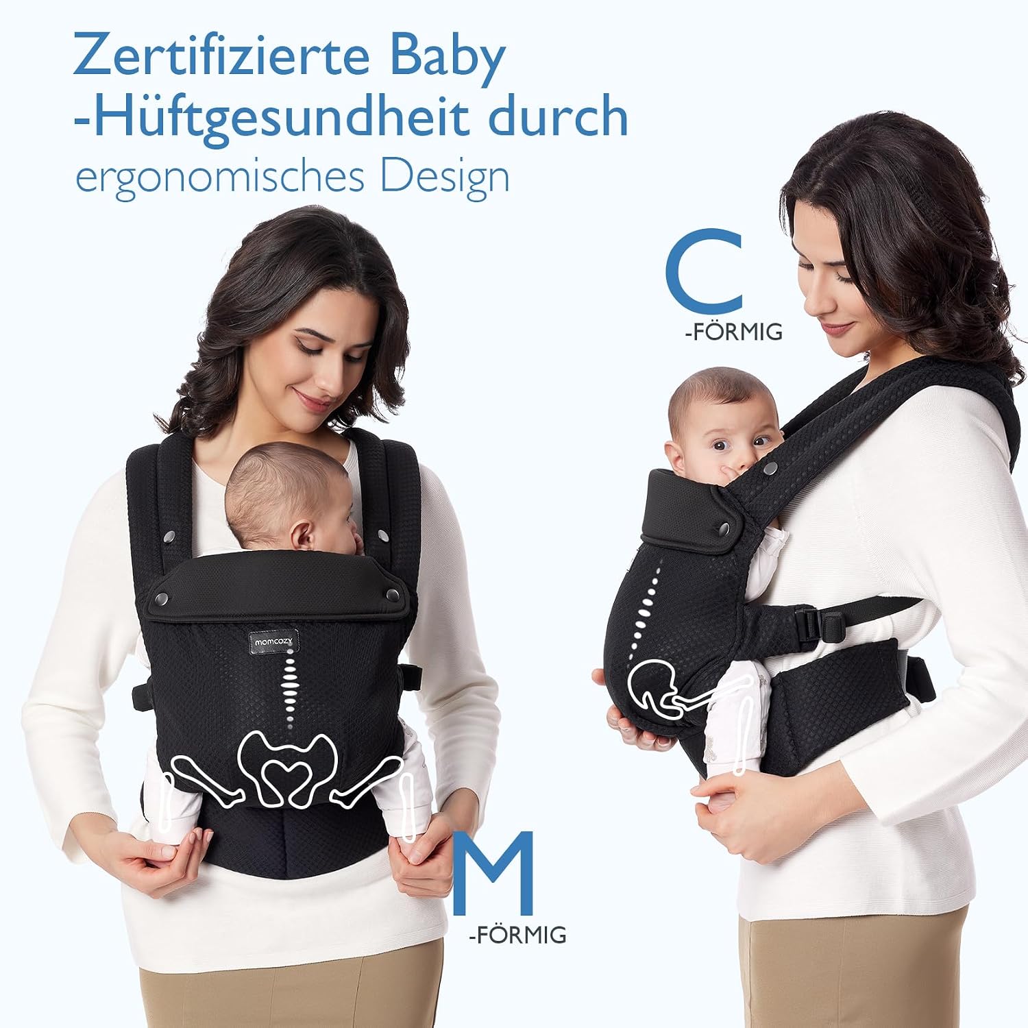 Momcozy Netz-Babytrage ab Geburt, Air Mesh-Schwarz – Bild 3