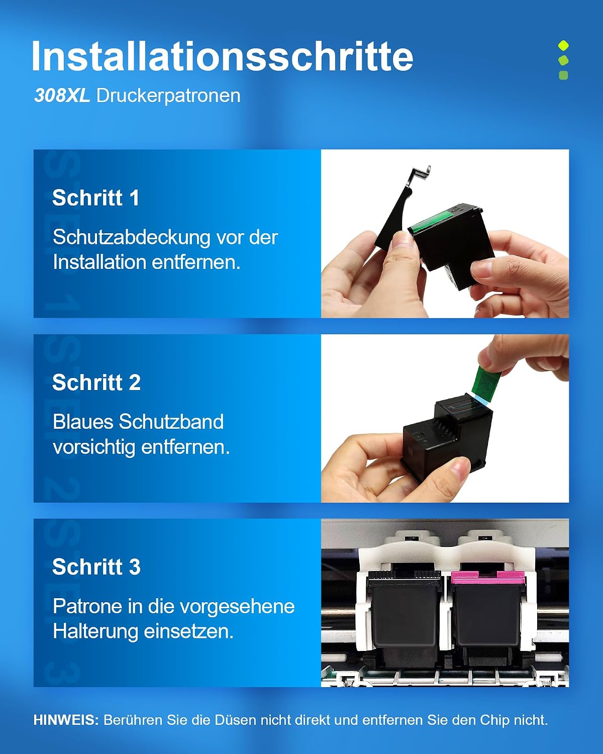ColoWorld 308 308XL Schwarz/Farbe Druckerpatronen für HP 308 308XL – 1330 Seiten, für DeskJet 2900, 2920, 2920e, 2930e; Envy 6100,6110e, 6120, 6120e,6520e, 6530, 6530e – Bild 5