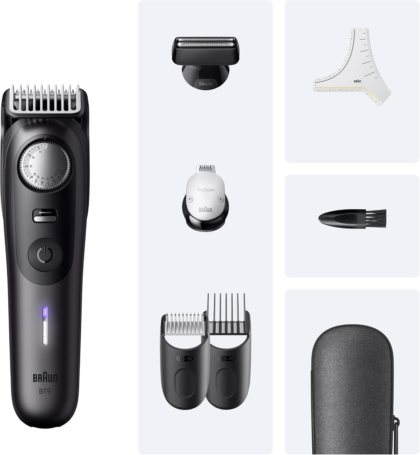 Braun Barttrimmer Series 9, Kabelloser Bartschneider Herren, BT9525, Titan – Bild 7