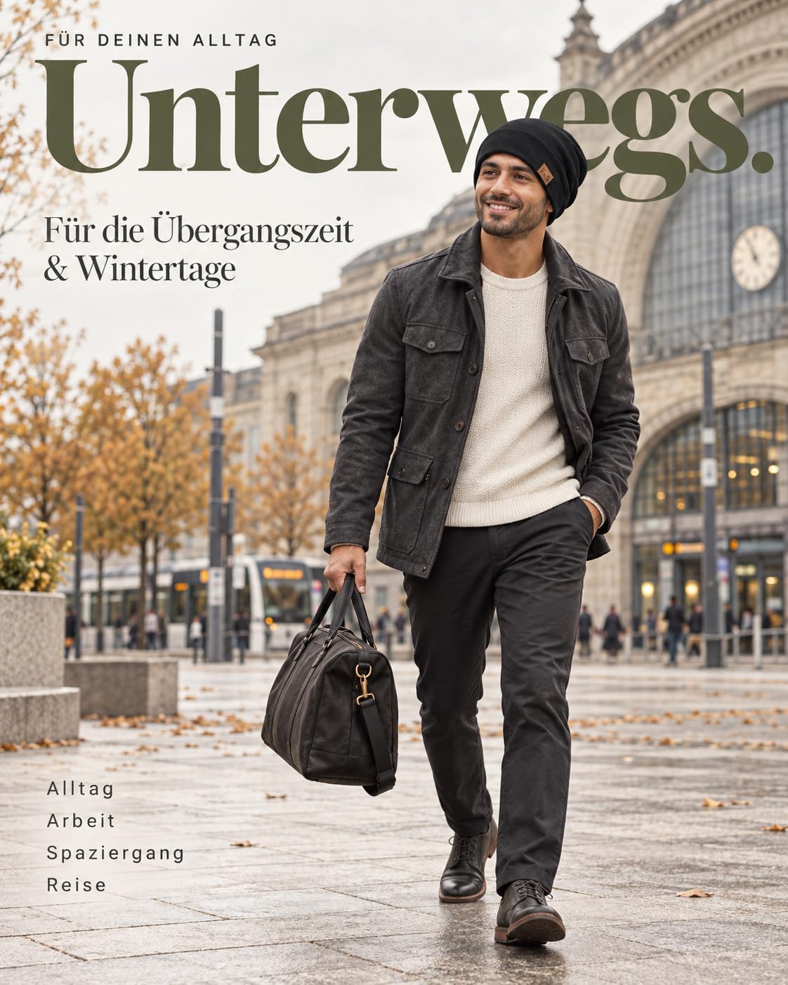 Beanie Herren Mütze Herren Haube für den Alltag Radfahren – Bild 7