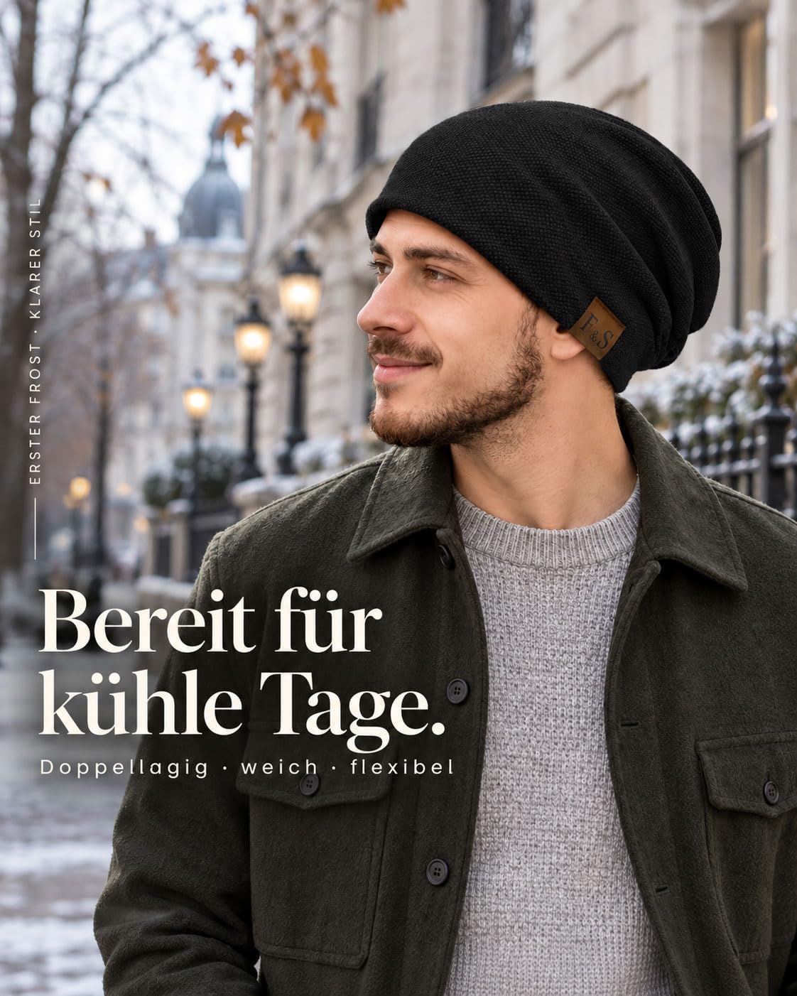 Beanie Herren Mütze Herren Haube für den Alltag Radfahren – Bild 6
