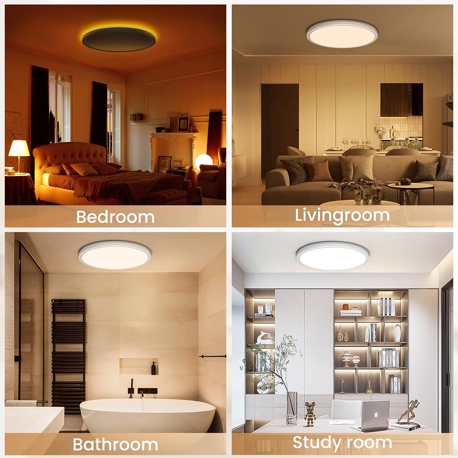 LED Deckenleuchte Dimmbar 24W 2800LM Deckenlampe mit Fernbedienung – Bild 7