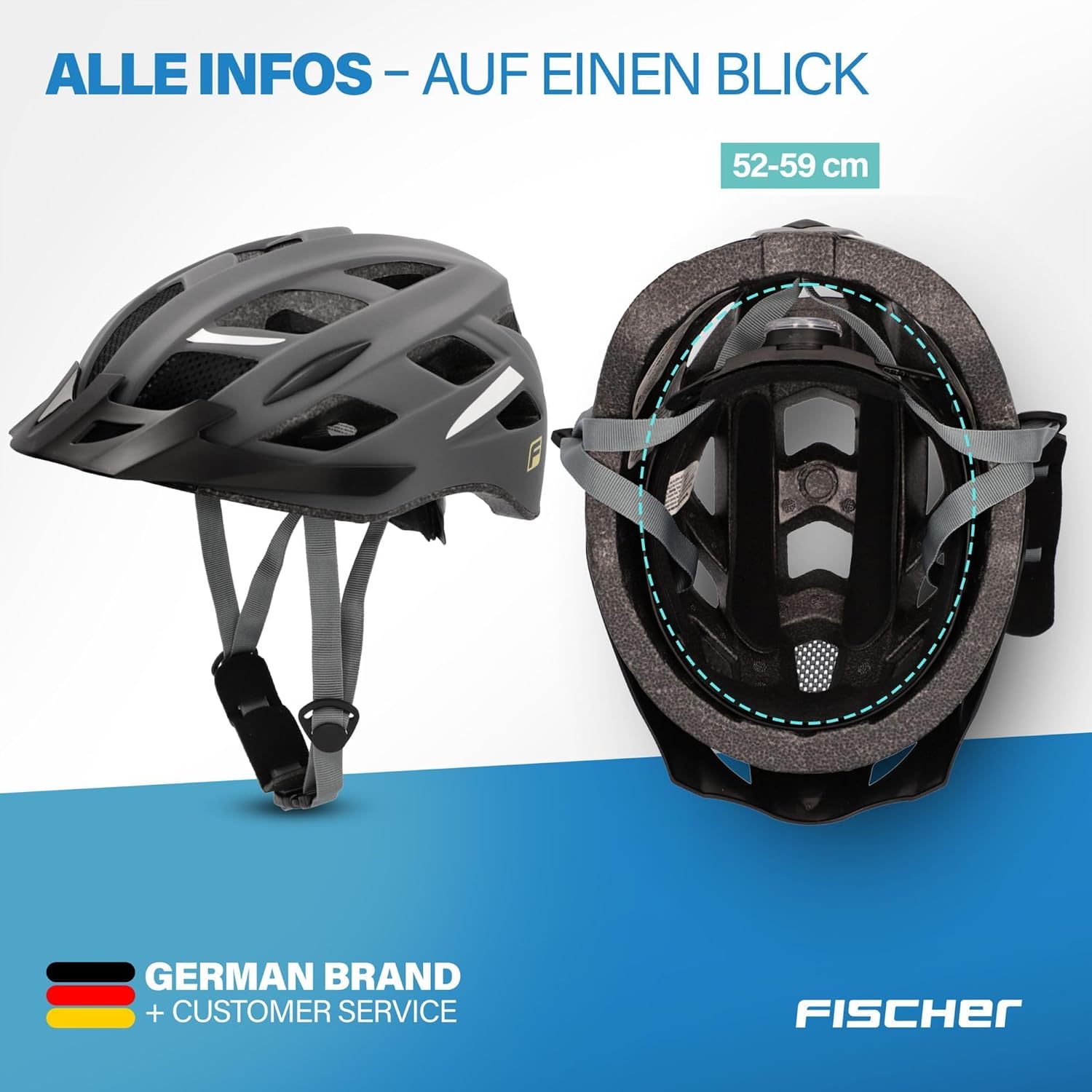 Fischer Erwachsene Fahrradhelm, Radhelm, Cityhelm Urban Lano, mit beleuchtetem Innenring-System – Bild 10
