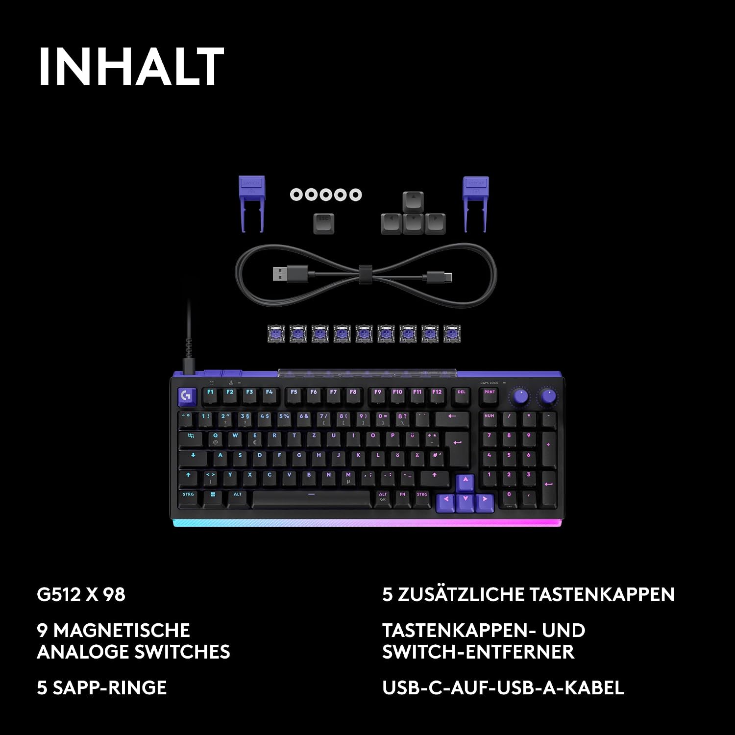 Logitech G G512 X 98 DUAL SWAP (Schwarz) – Bild 11