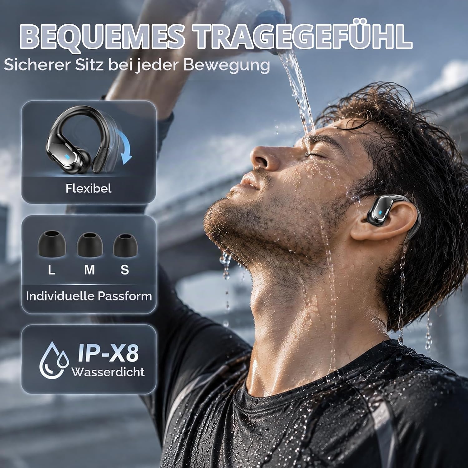 2026 Kopfhörer Kabellos Bluetooth 5.4 Kopfhörer Sport mit 28 EQ APP, 75Std – Bild 6
