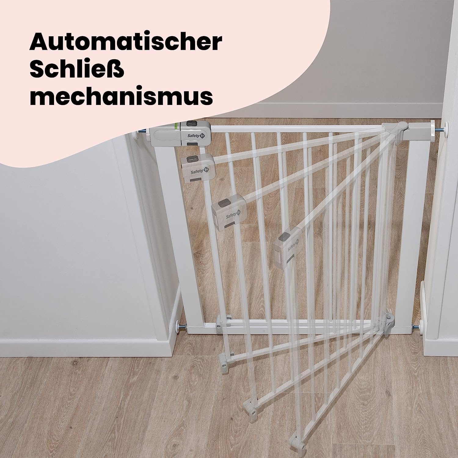 Safety 1st Auto Close Gate, Treppenschutzgitter 73–80 cm, Weiß – Bild 2