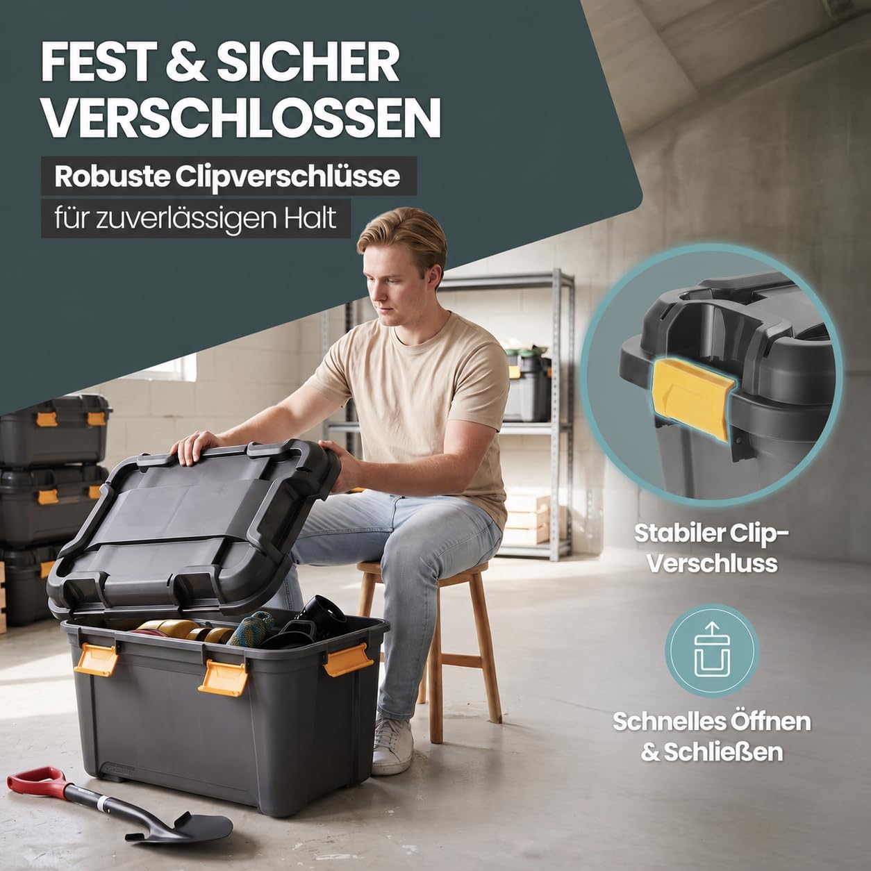 Kreher Bunker Tough Lagerbox mit Deckel Silikondichtung wasserdicht (80L) – Bild 7