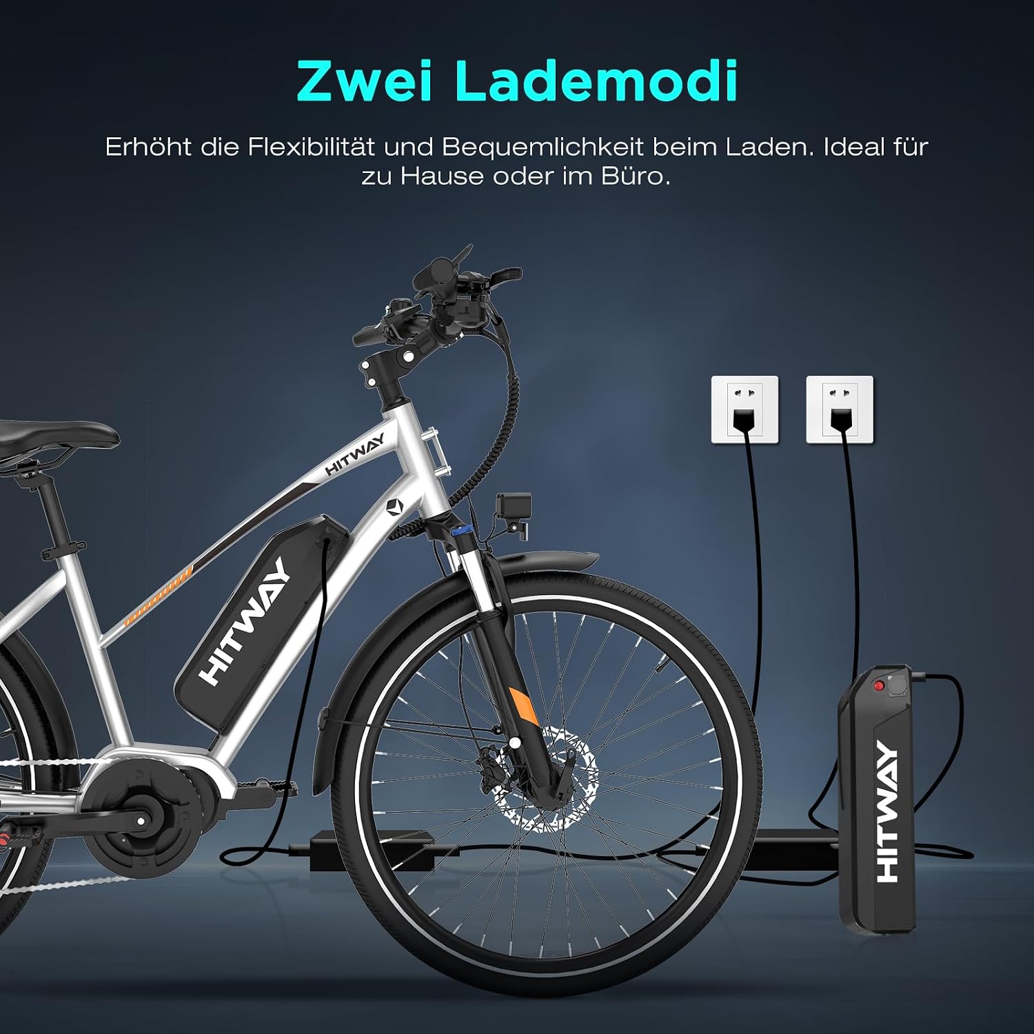 HITWAY 27,5 Zoll E-Bike mit Mittelmotor, 250W, 36V 13Ah Akku, 70 Nm Drehmoment, bis zu 180 km Reichweite, 7-Gang, Pedelec Trekkingrad für Damen und Herren – Bild 6