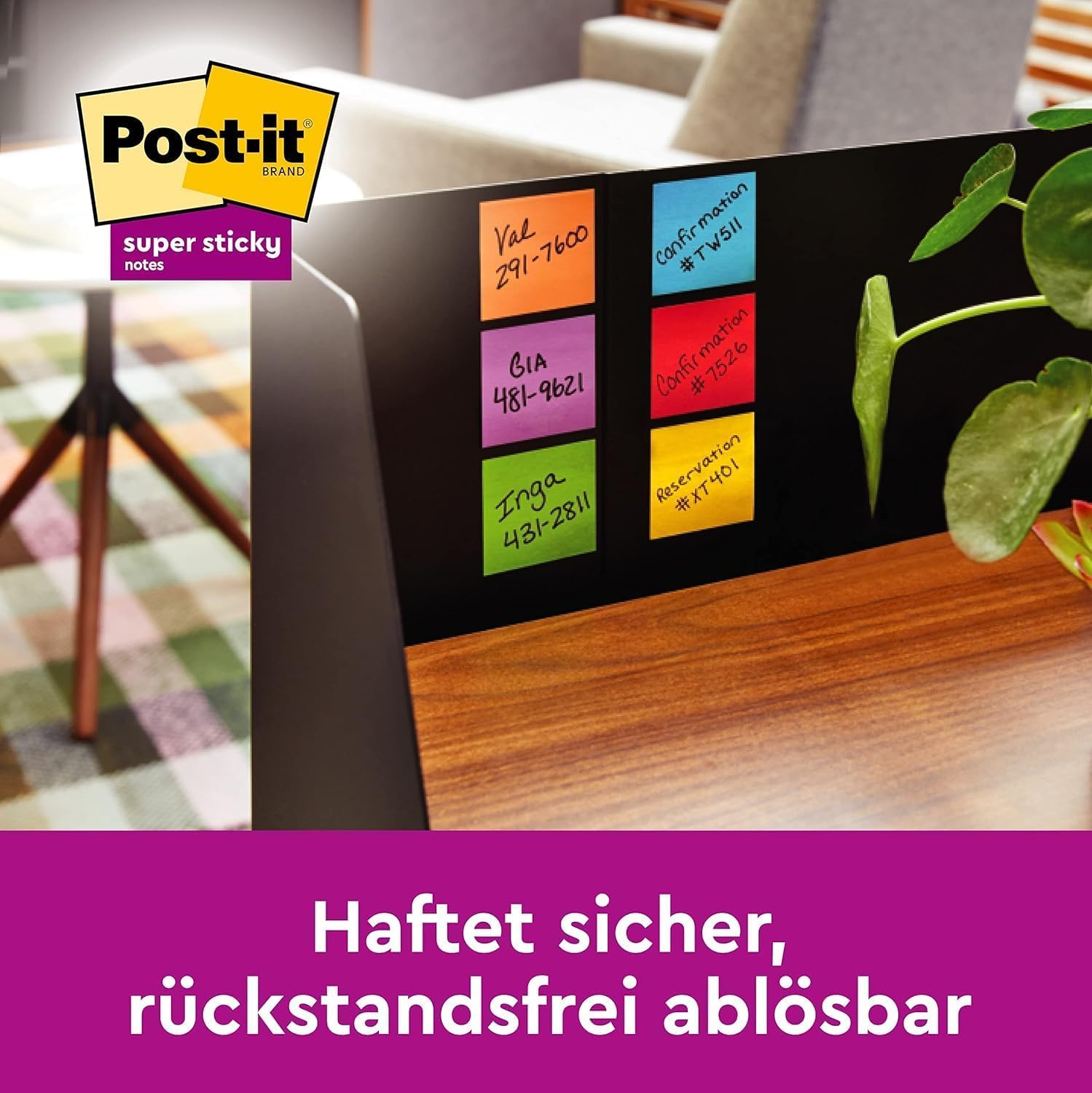 Post-it Super Sticky Notes, 6 Blöcke (540 Blatt), 76 mm x 76 mm – Bild 8