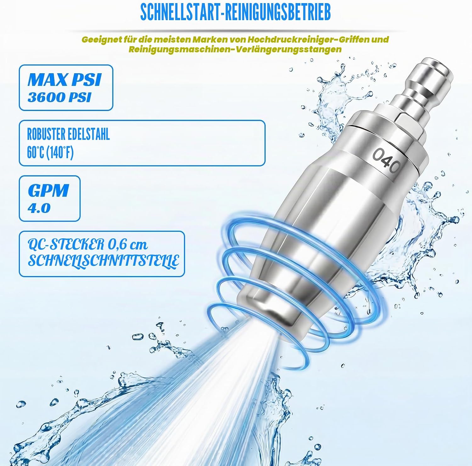 Hochdruckreiniger Rotordüse 3600 PSI 360° Tur/bo Dreckfräse – Bild 6
