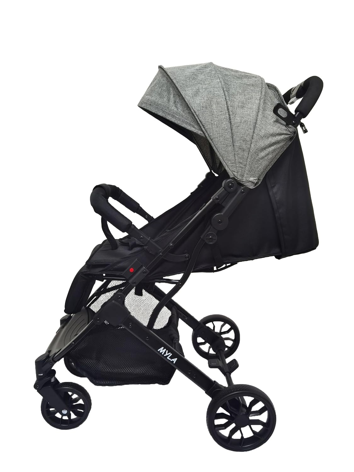 Nania Myla, kompakter Buggy, 0 bis 4 Jahre (22 kg max), leicht (7,5 kg), Stadt-Kinderwagen, mit einer Hand neigbar in Liegeposition, großer Aufbewahrungskorb, mit Transportwagen – Bild 3