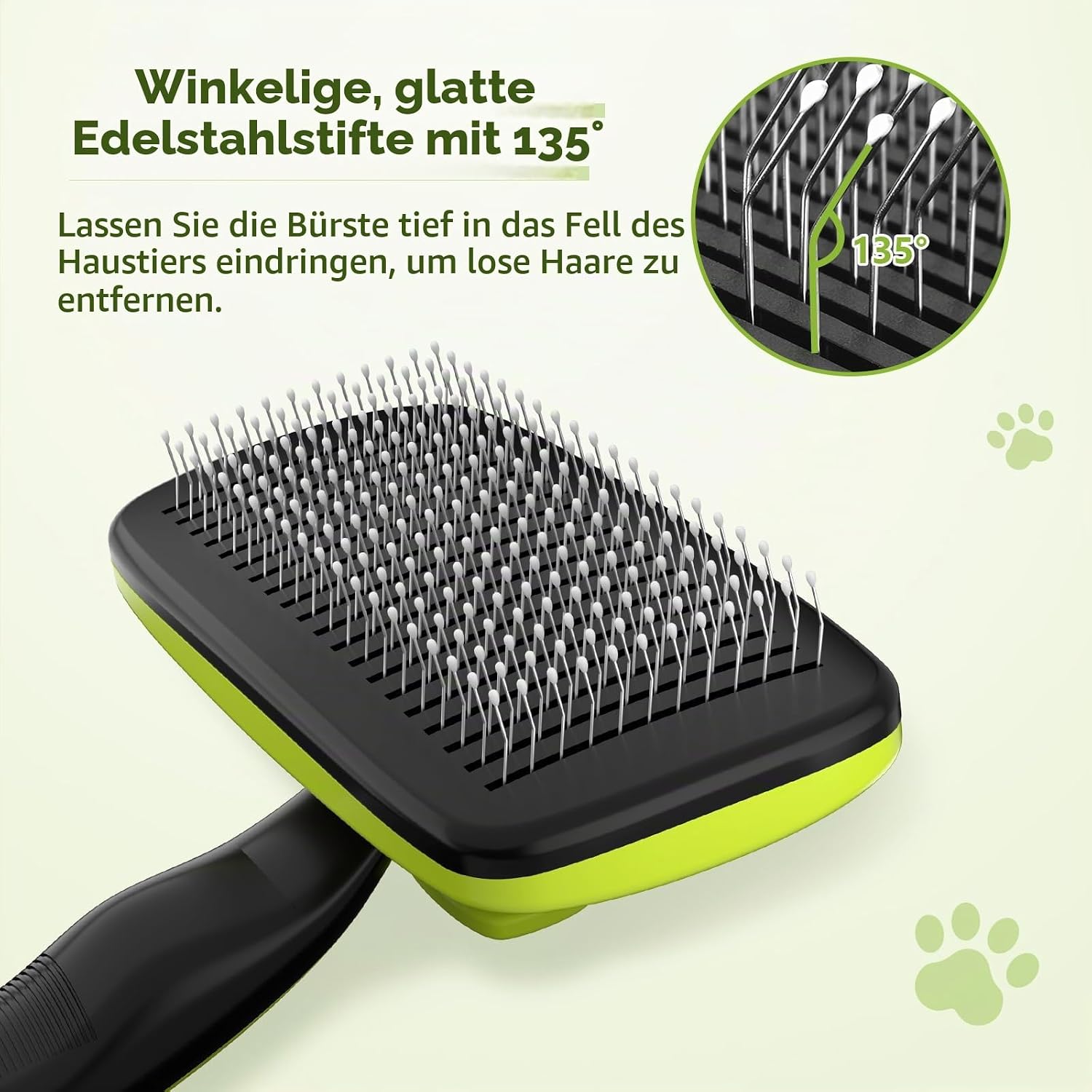 pecute Hundebürste Katzenbürste Haustierbürste, Selbstreinigende Zupfbürste – Bild 4
