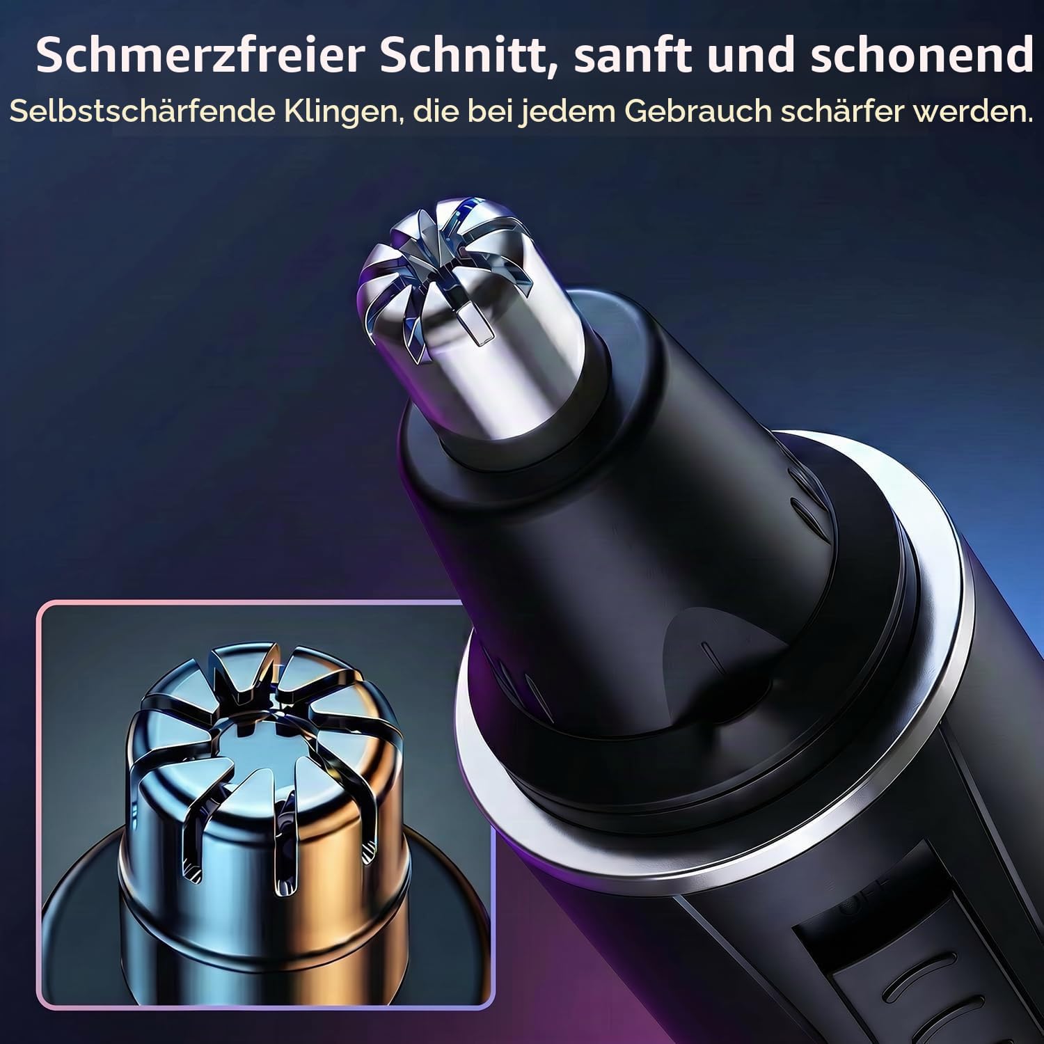 Nasenhaartrimmer Herren, 3 in 1 Nasenhaarentferner und Ohrhaarschneider, USB Wiederaufladbar Ohrhaarschneider mit PrecisionTrim-Technologie, Doppelschneideklingen, IPX7 Wasserdicht, Einfache Reinigung – Bild 5