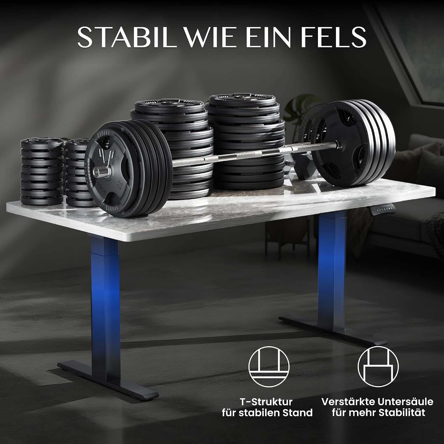 FLEXISPOT Höhenverstellbarer Schreibtisch Gestell E300, Schwarz – Bild 4