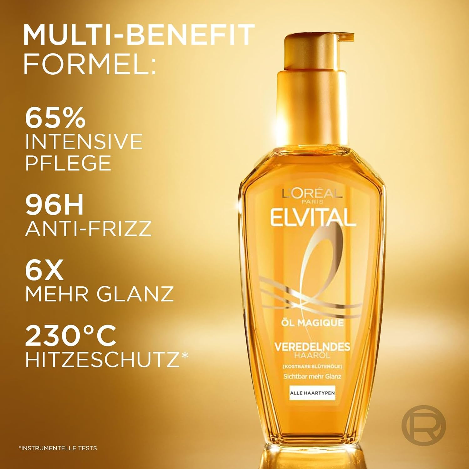L'Oréal Paris Elvital Öl Magique Veredelndes Haaröl, für alle Haartypen, gegen Frizz und Austrocknen, mit 6 kostbaren Blütenölen, für Glanz und Geschmeidigkeit, Hitzeschutz bis 230 °C, 1 x 100ml – Bild 7