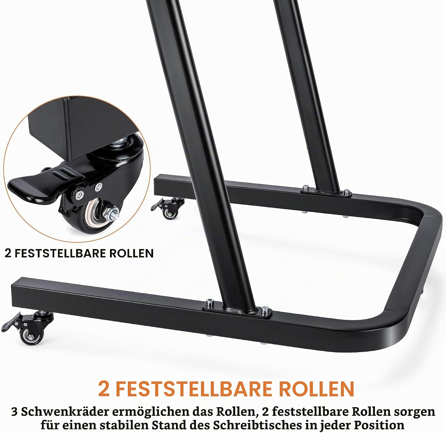 CXWXC Fahrrad Trainingstisch für den Innenbereich, Verstellbarer Ständer mit Gleitfläche – Tragbarer Fahrradtrainer Fitnesstisch mit abnehmbaren Rädern – Bild 3