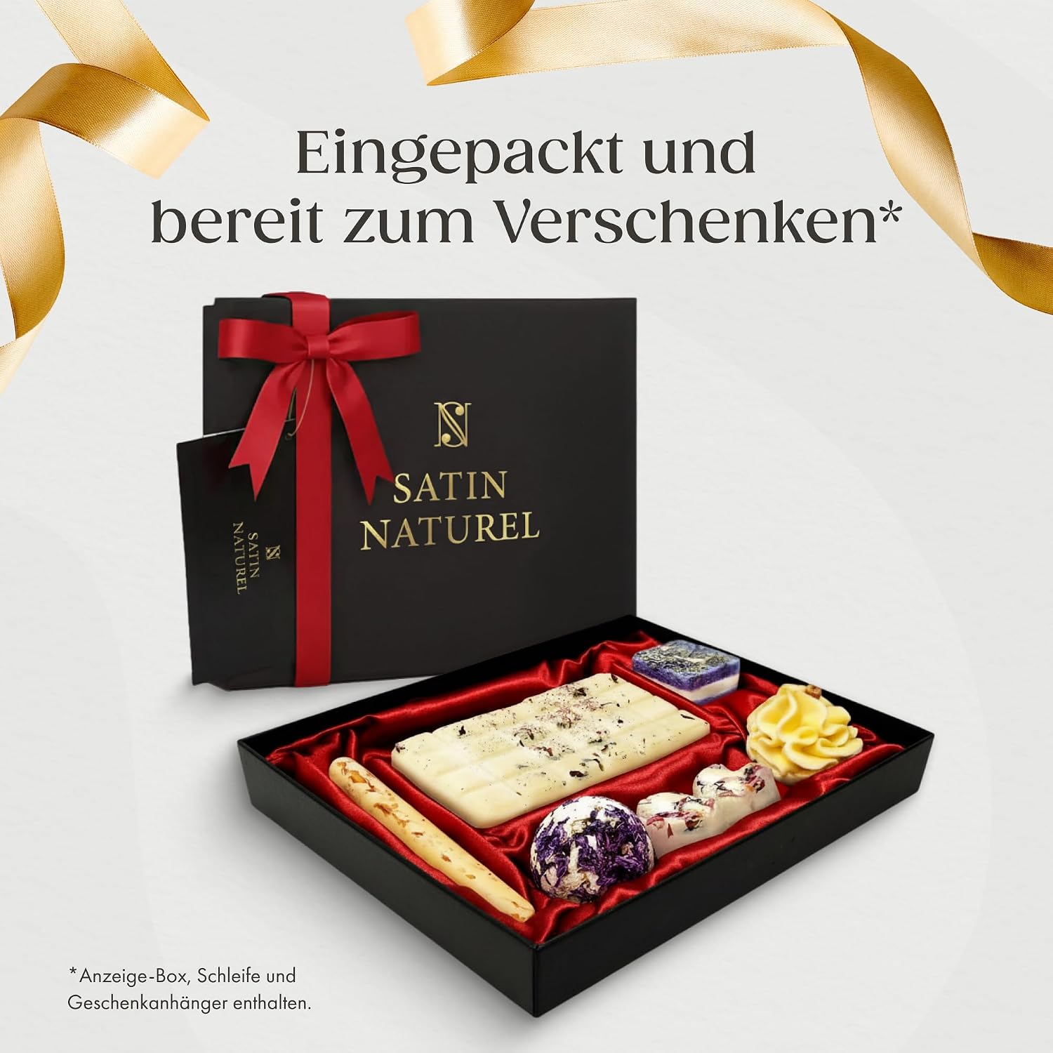 Satin Naturel 7 Luxuriöse Bio Badebomben, Wellness Geschenkset – Bild 10