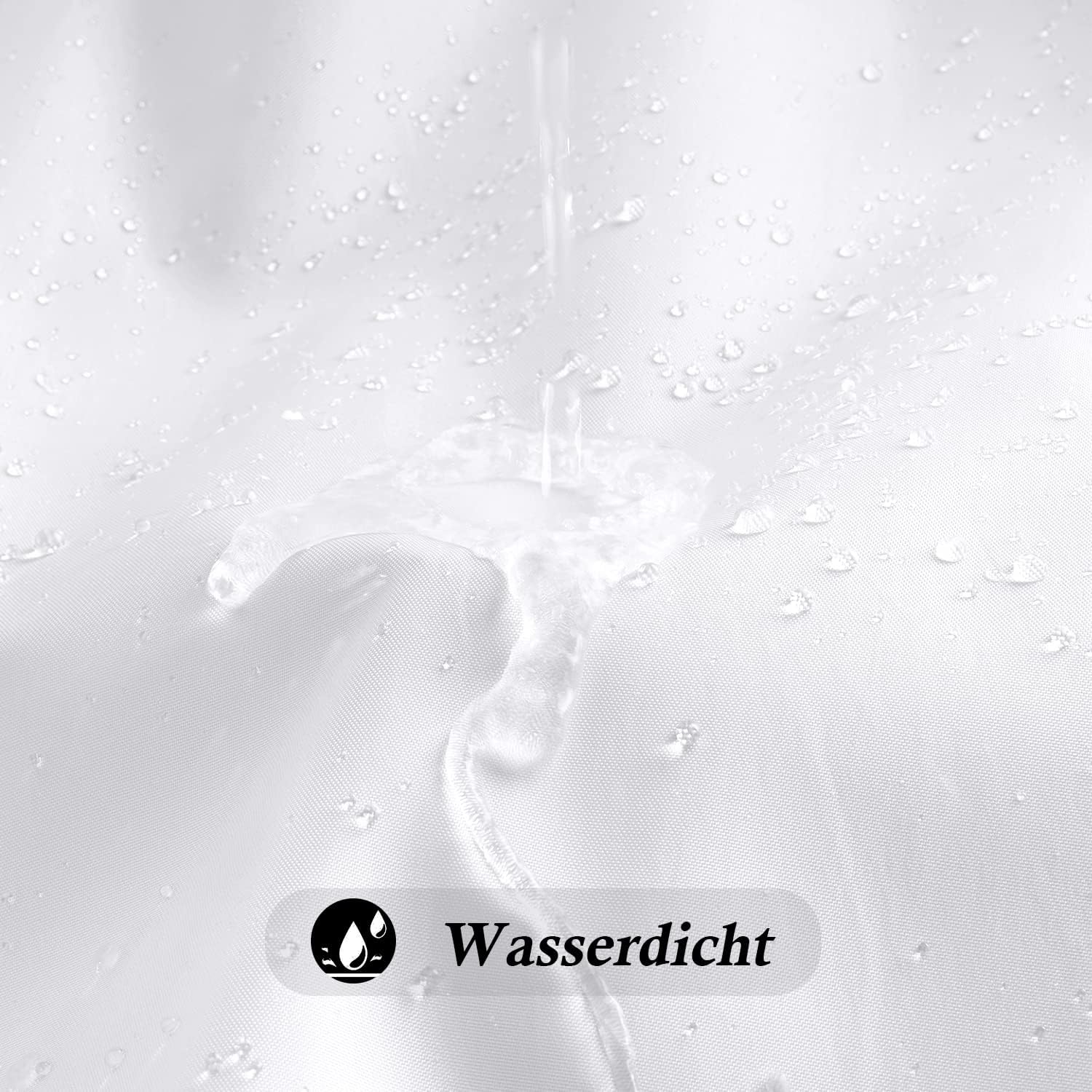 EurCross Duschvorhang 180x200 cm Weiß Textil, Anti-schimmel und Wasserdicht – Bild 4