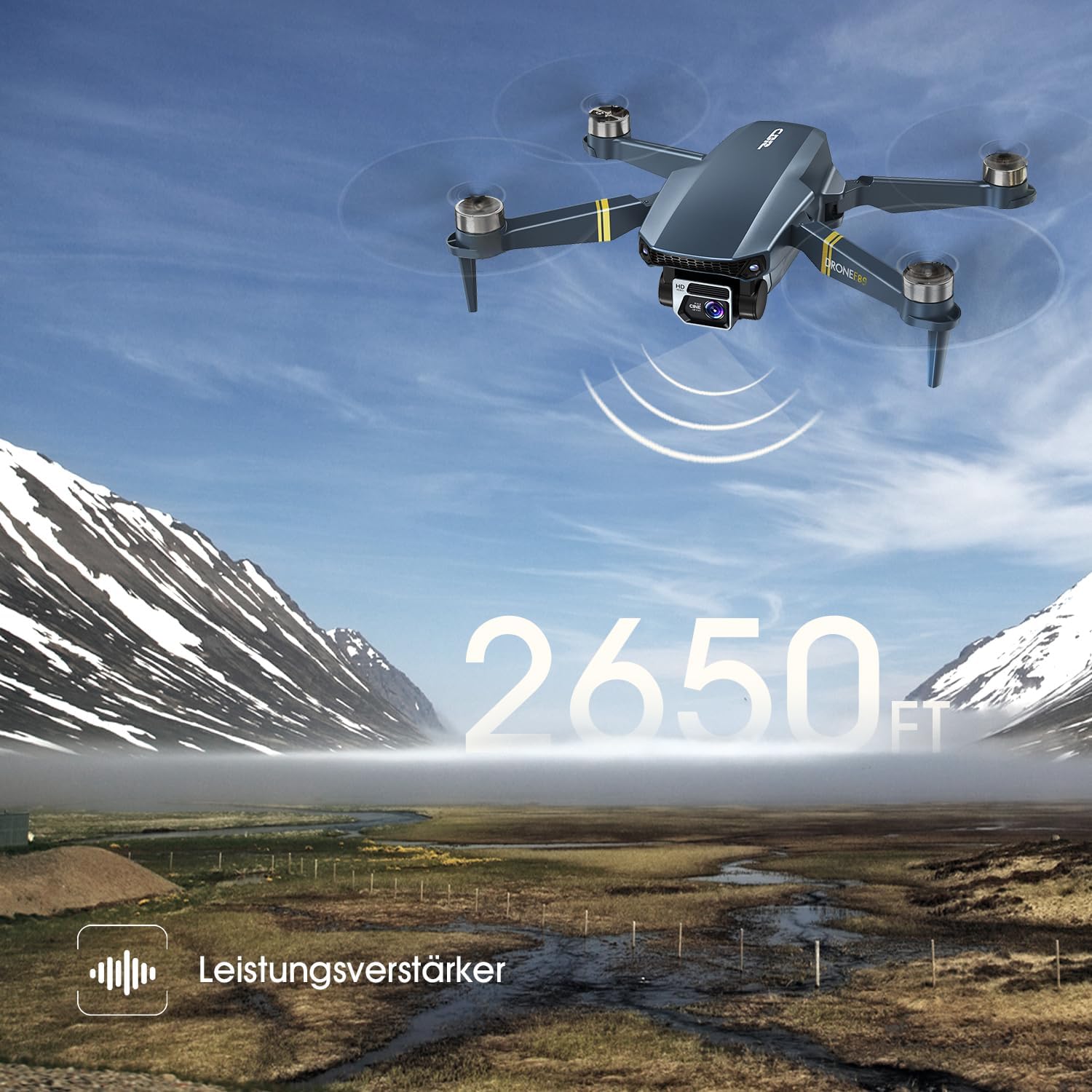 800 Meter Reichweite Drohne mit Kamera 4K – 84 Minuten Flugzeit, WiFi FPV faltbare Quadrocopter, bürstenlosem Motor, Auto-Hover, Auto-Follow (3 Akkus) – Bild 3