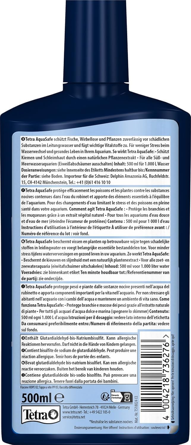 Tetra AquaSafe - Wasseraufbereiter, 500 ml Flasche – Bild 13