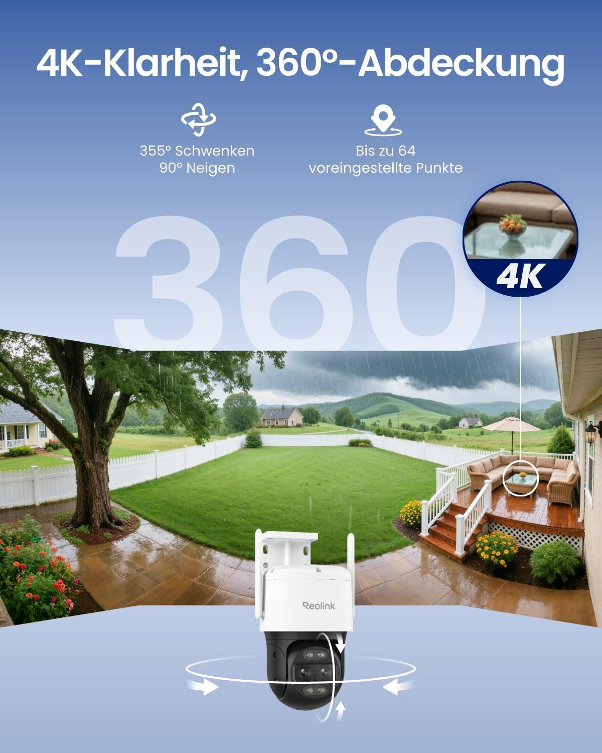 Reolink 4K 8MP Wi-Fi 6 PTZ Überwachungskamera Aussen mit Auto-Tracking-Zoom – Bild 2