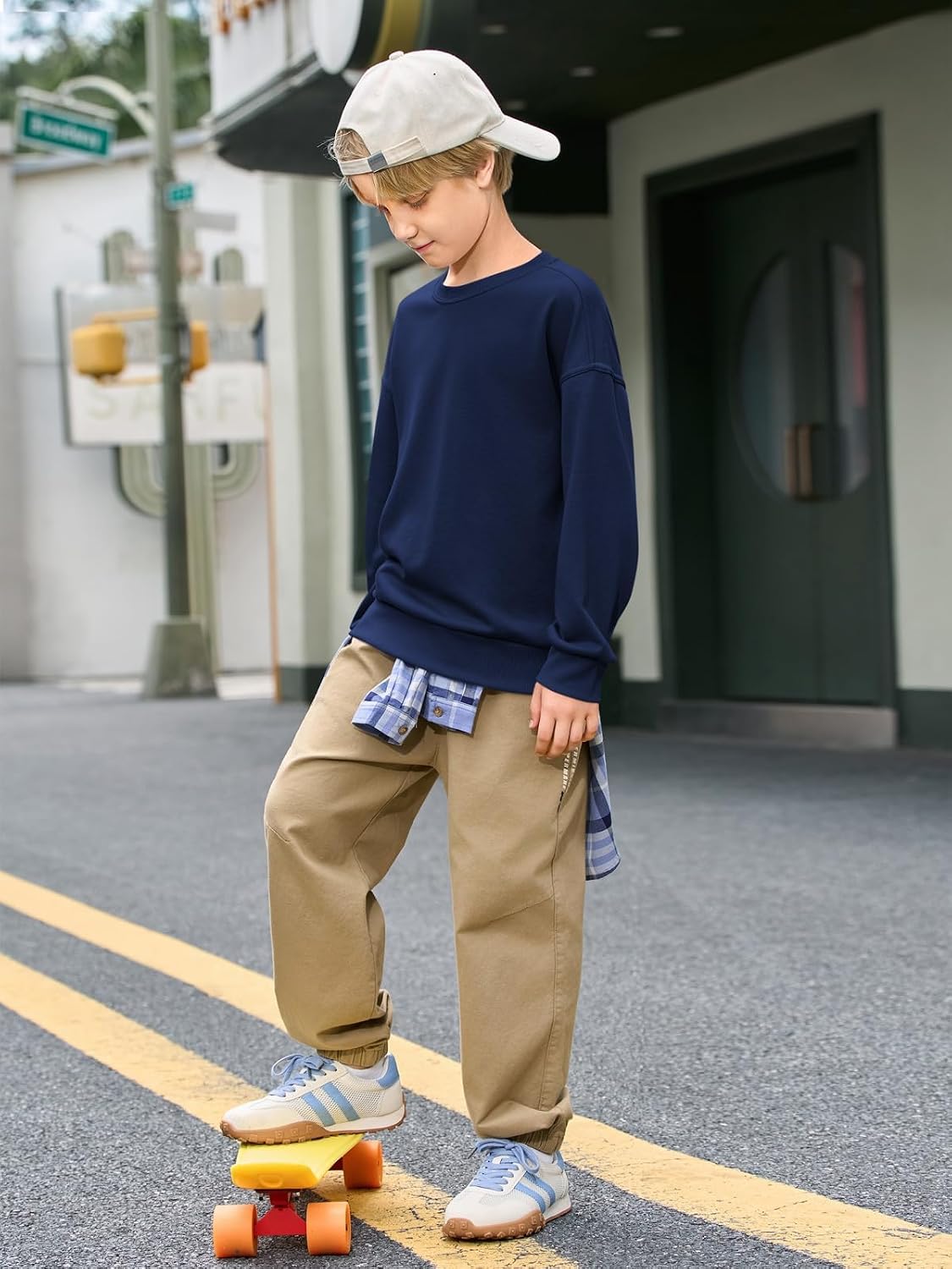 Haloumoning Jungen Sweatshirt modisches Langarm Rundhals Pullover für Kinder 5-14 Jahre – Bild 5